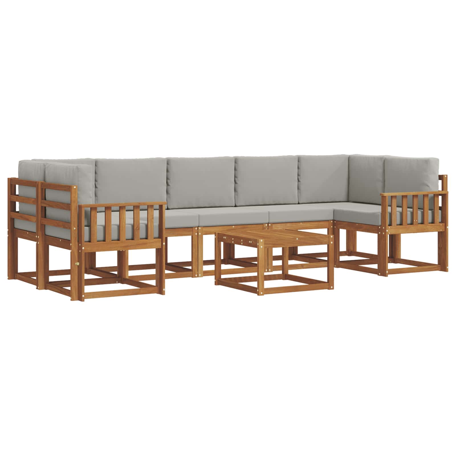 Outdoor-Sofagarnitur mit Kissen 8 pcs Natürlich und Hellgrau