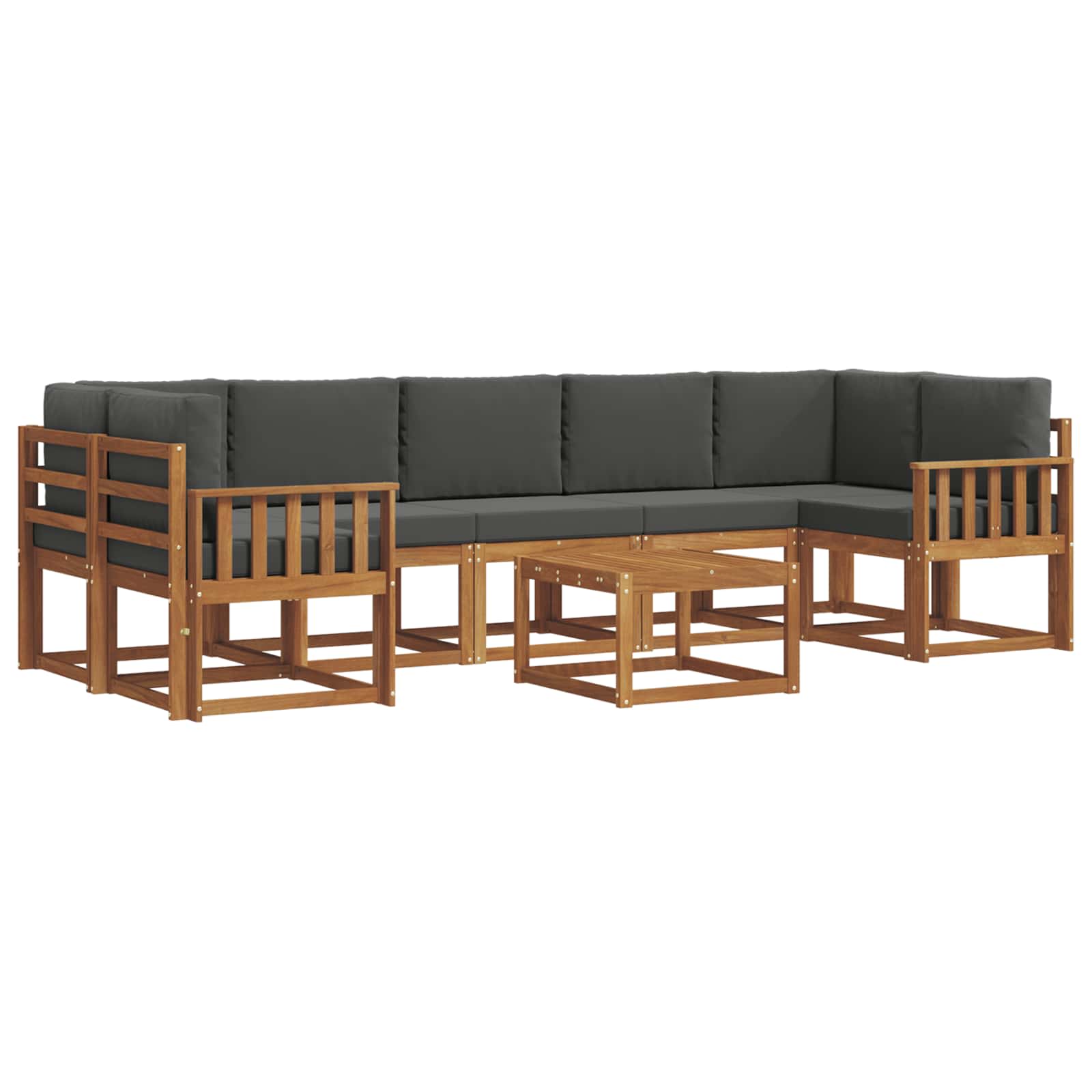 Outdoor-Sofagarnitur 8 stk. Natur und Anthrazit