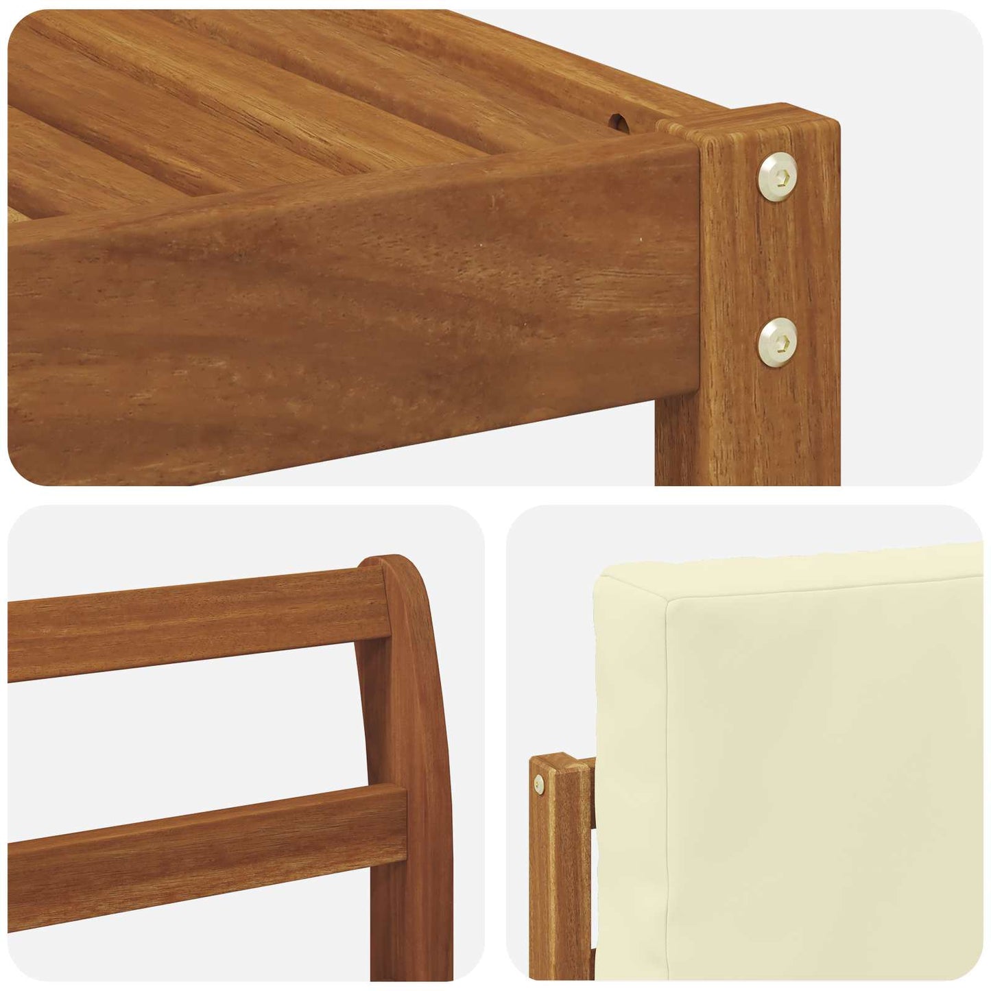 Outdoor-Sofagarnitur 8 stk. Natur und Creme