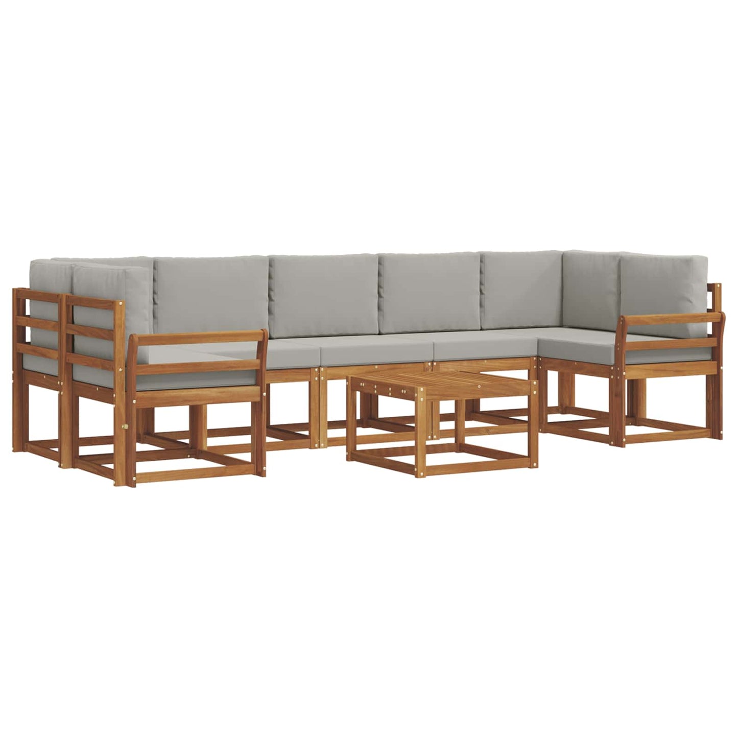 Outdoor-Sofagarnitur mit Kissen 8 pcs Natürlich und Hellgrau