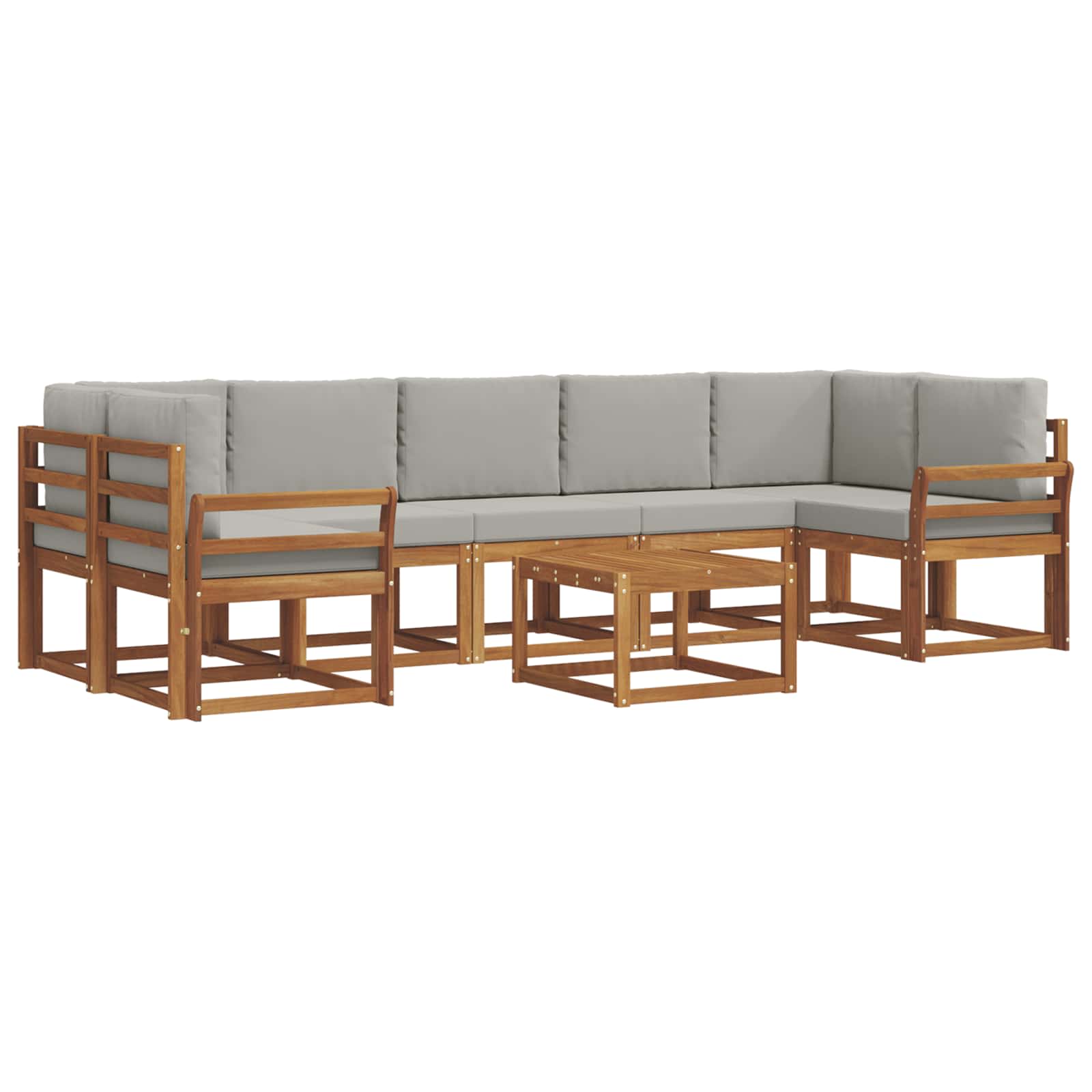 Outdoor-Sofagarnitur mit Kissen 8 pcs Natürlich und Hellgrau