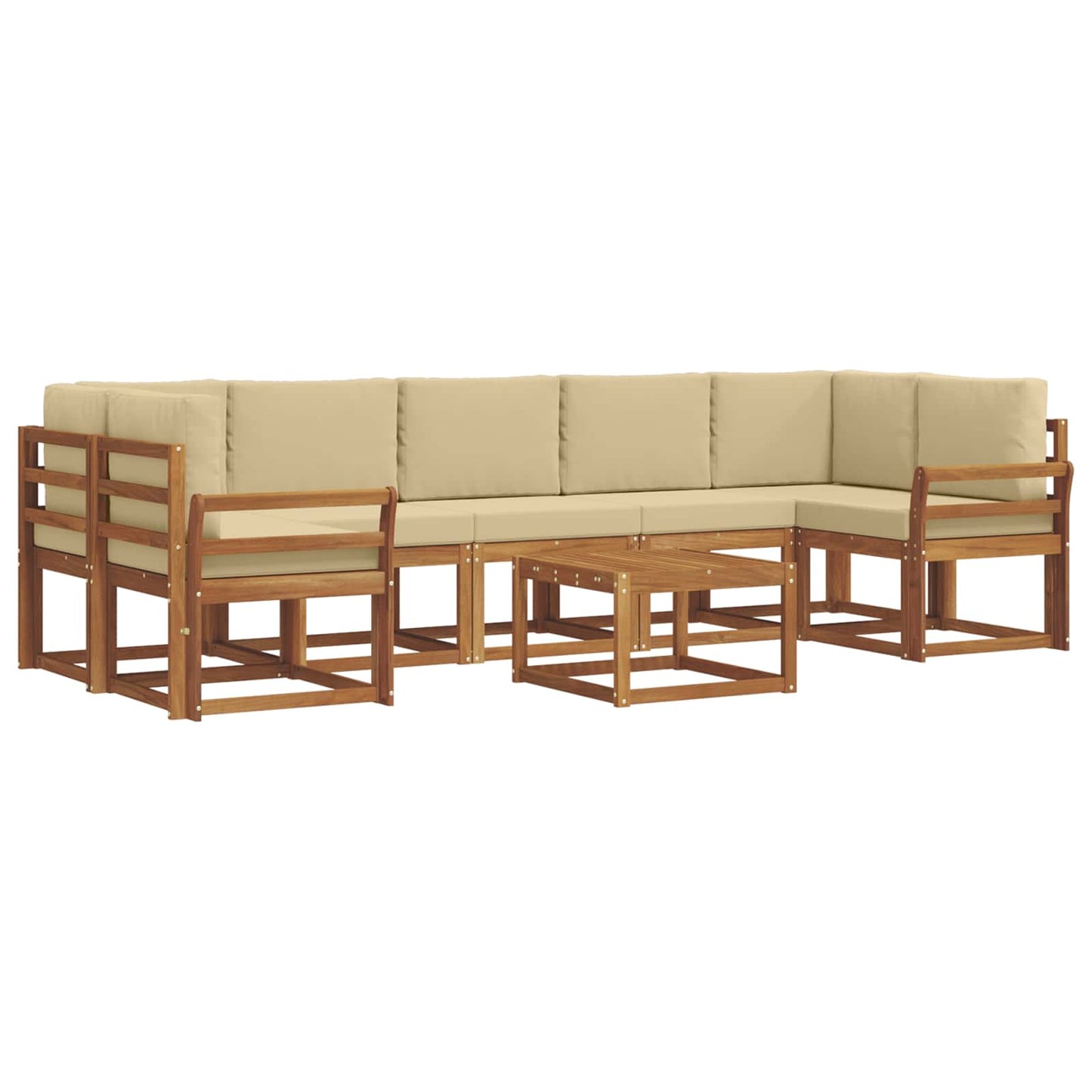 Outdoor-Sofagarnitur mit Kissen 8 pcs Natur und Beige