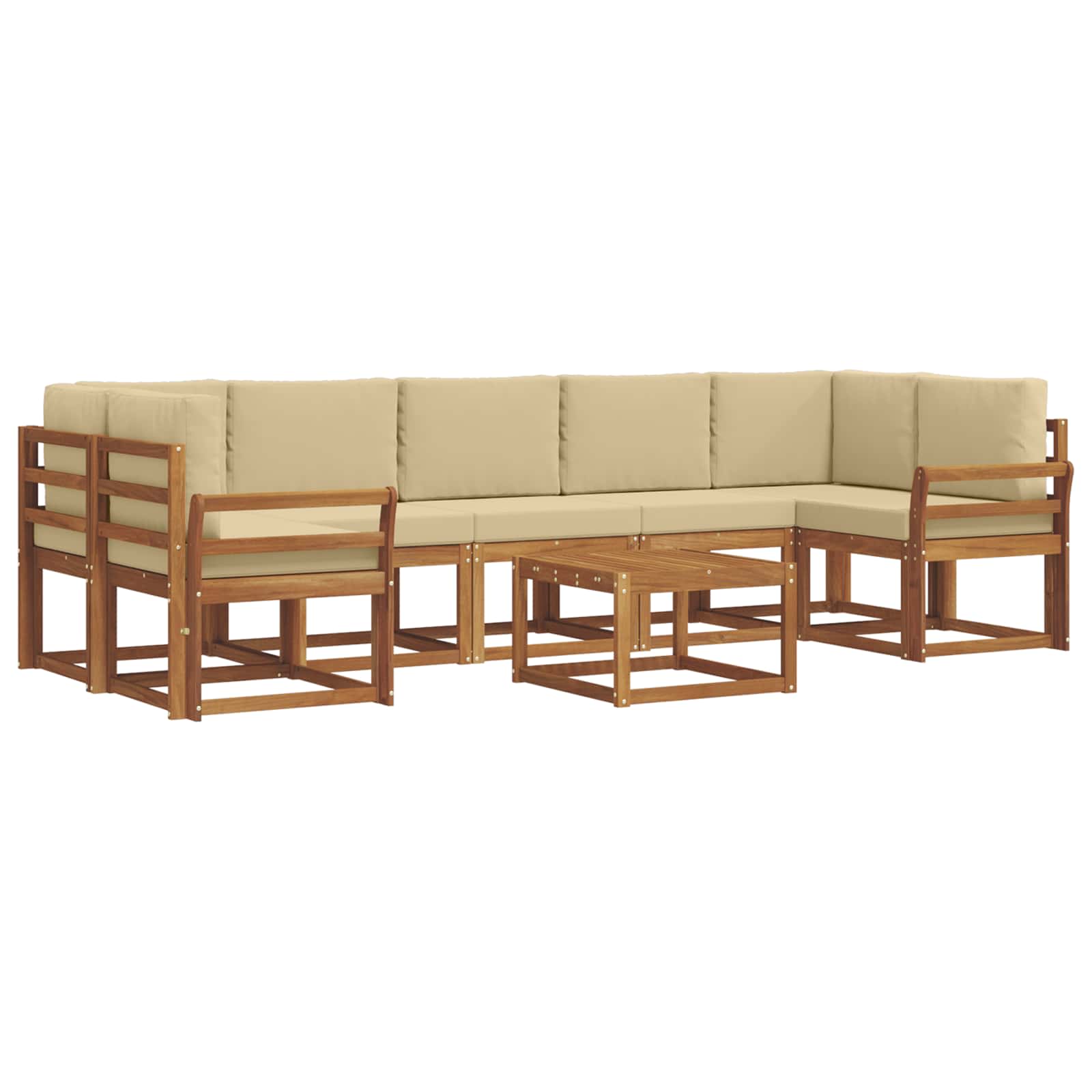 Outdoor-Sofagarnitur mit Kissen 8 pcs Natur und Beige