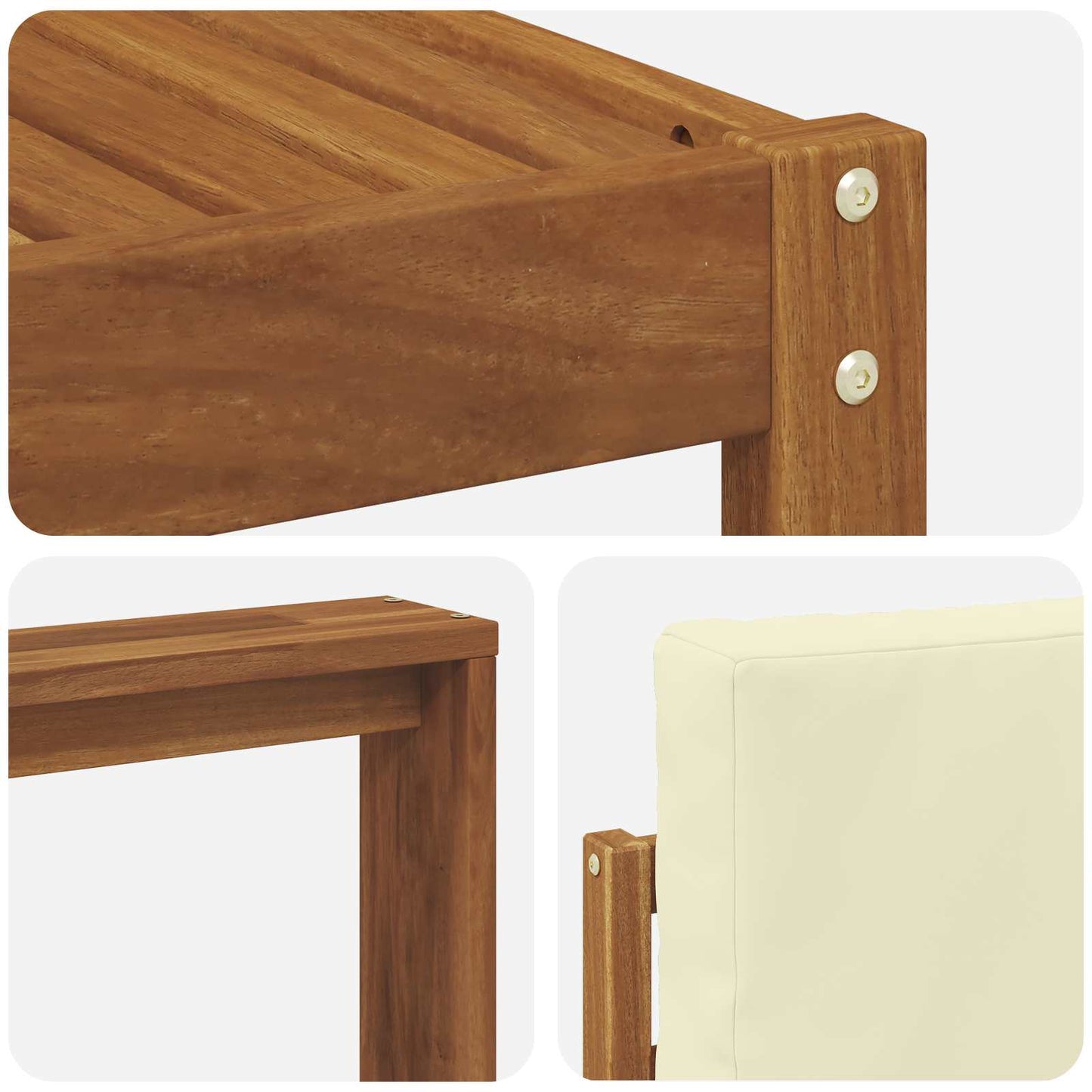 Outdoor-Sofagarnitur 8 stk. Natur und Creme