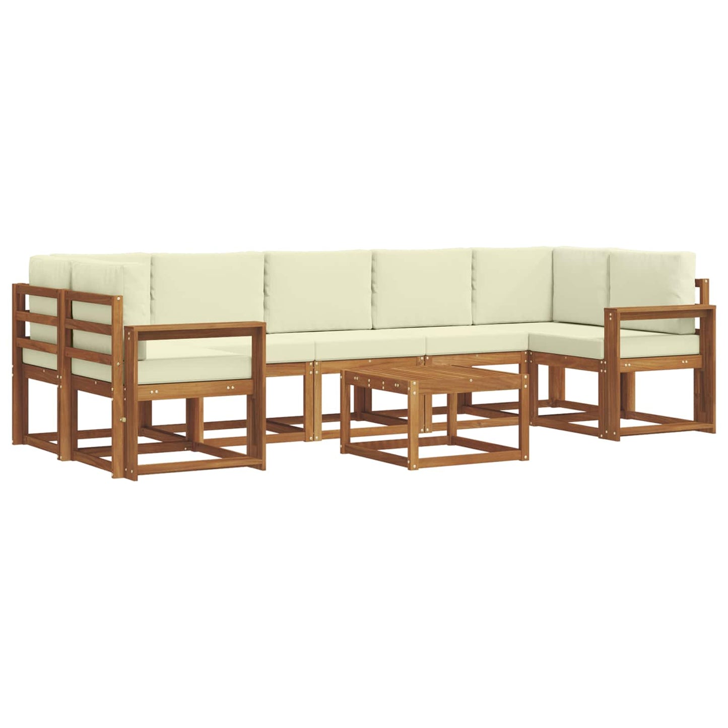 Outdoor-Sofagarnitur 8 stk. Natur und Creme