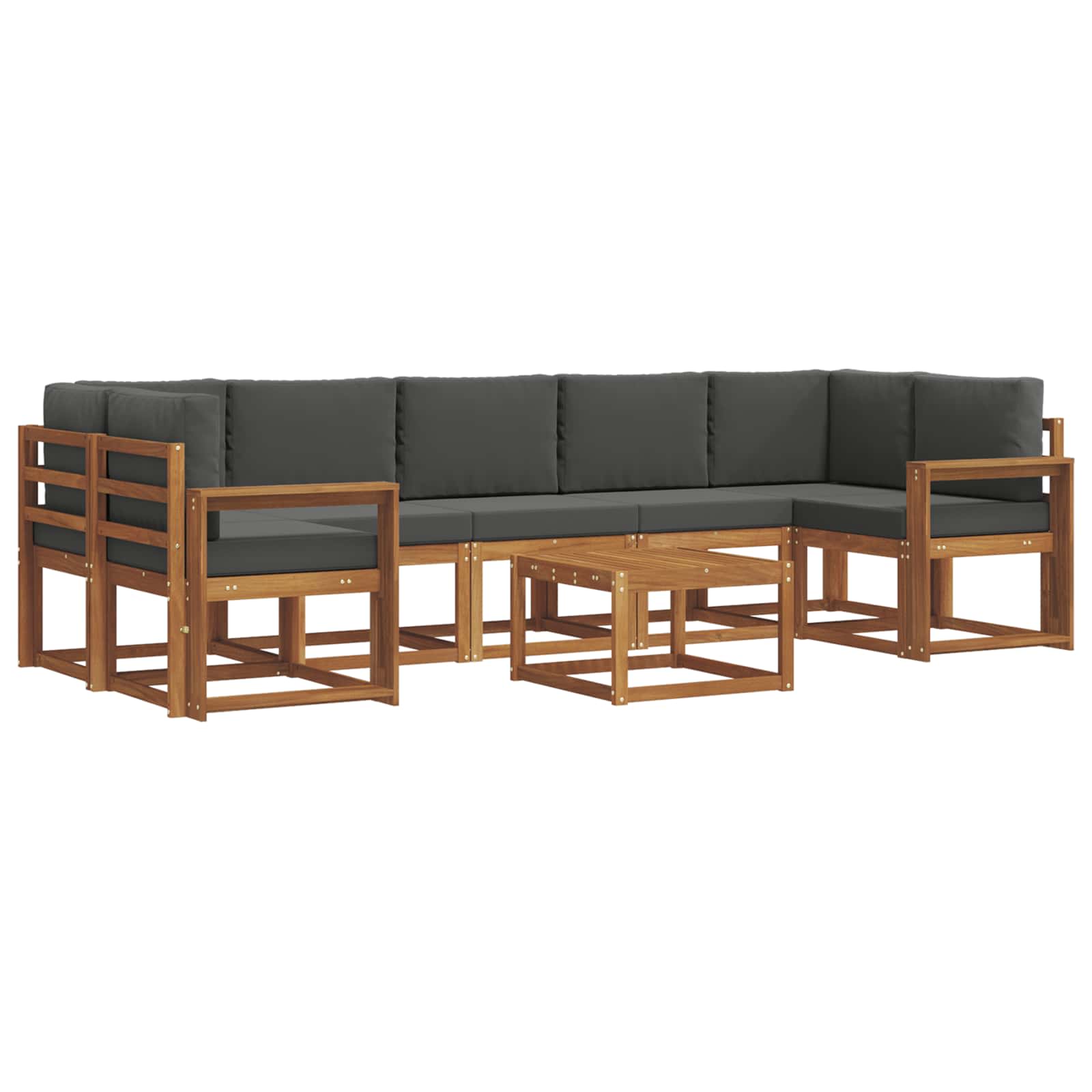 Outdoor-Sofagarnitur 8 stk. Natur und Anthrazit