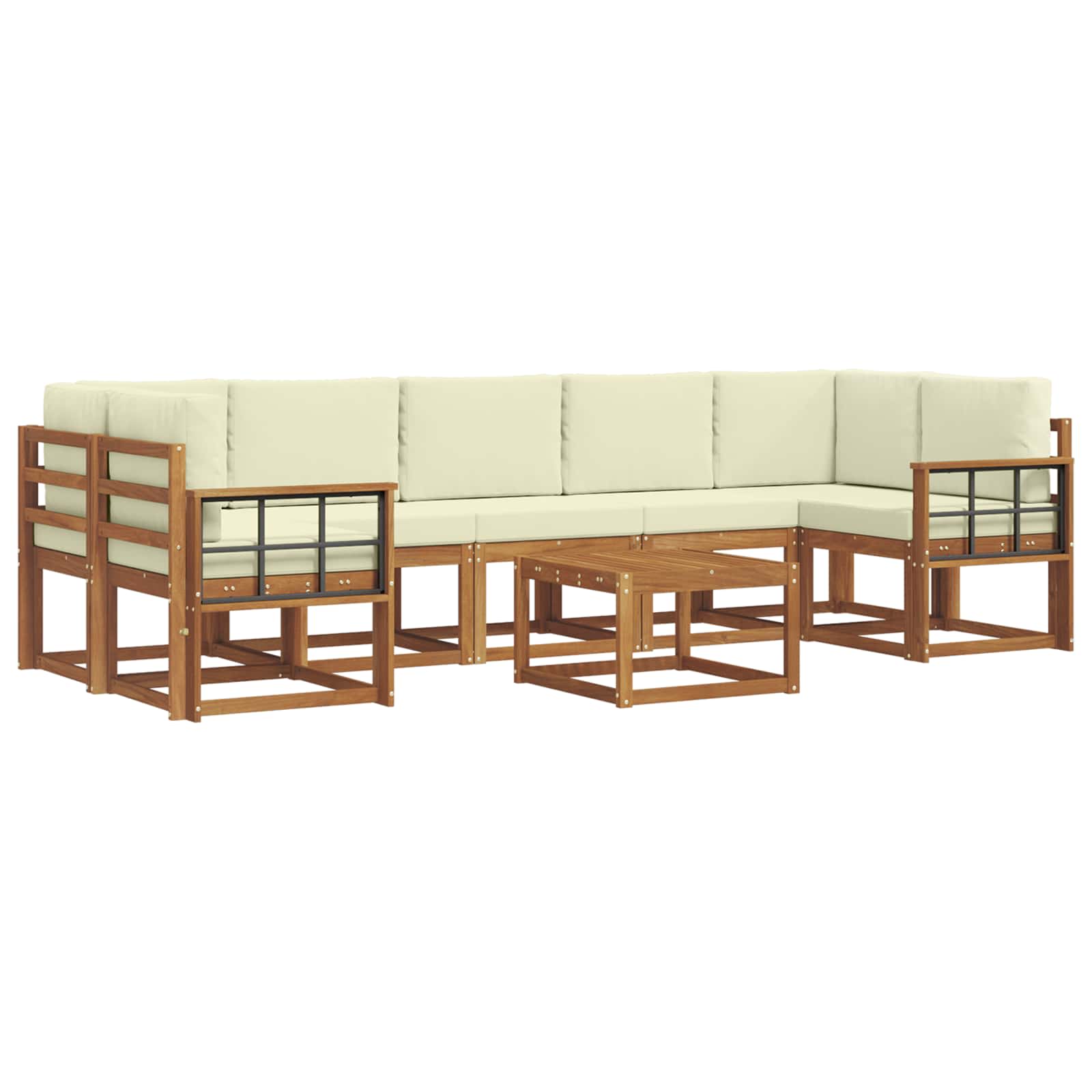 Outdoor-Sofagarnitur 8 stk. Natur und Creme