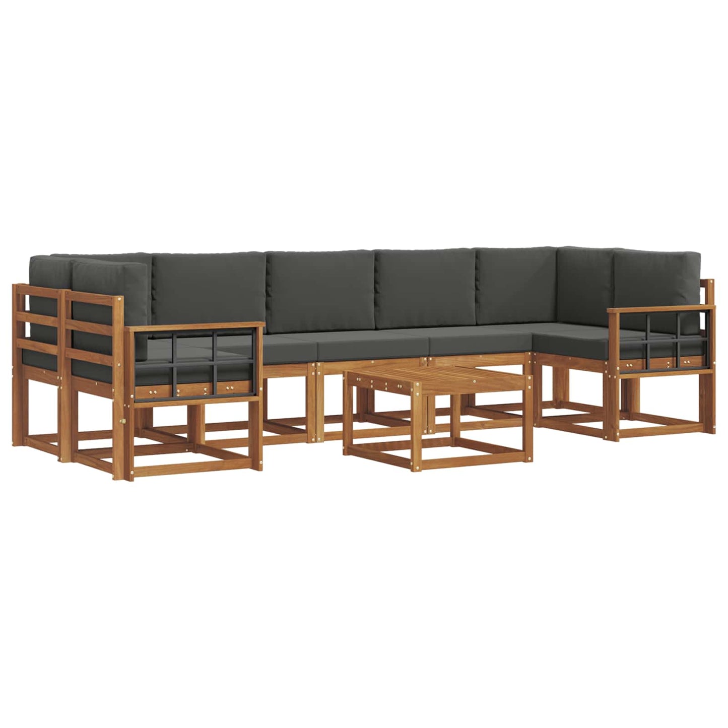 Outdoor-Sofagarnitur 8 stk. Natur und Anthrazit