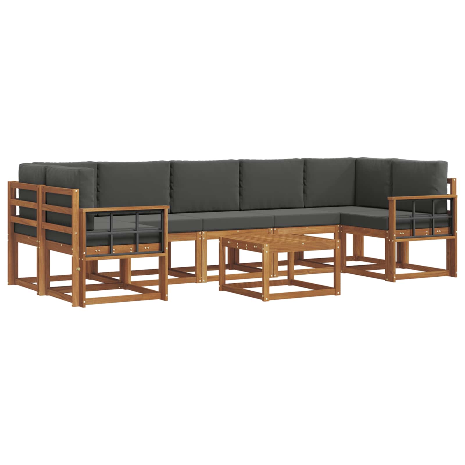 Outdoor-Sofagarnitur 8 stk. Natur und Anthrazit