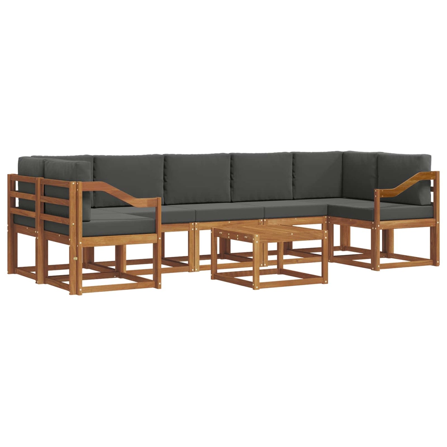 Outdoor-Sofagarnitur 8 stk. Natur und Anthrazit