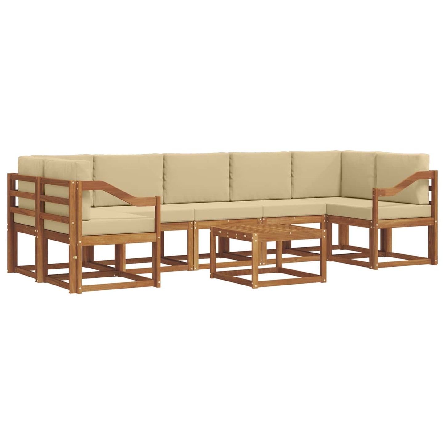 Outdoor-Sofagarnitur mit Kissen 8 pcs Natur und Beige