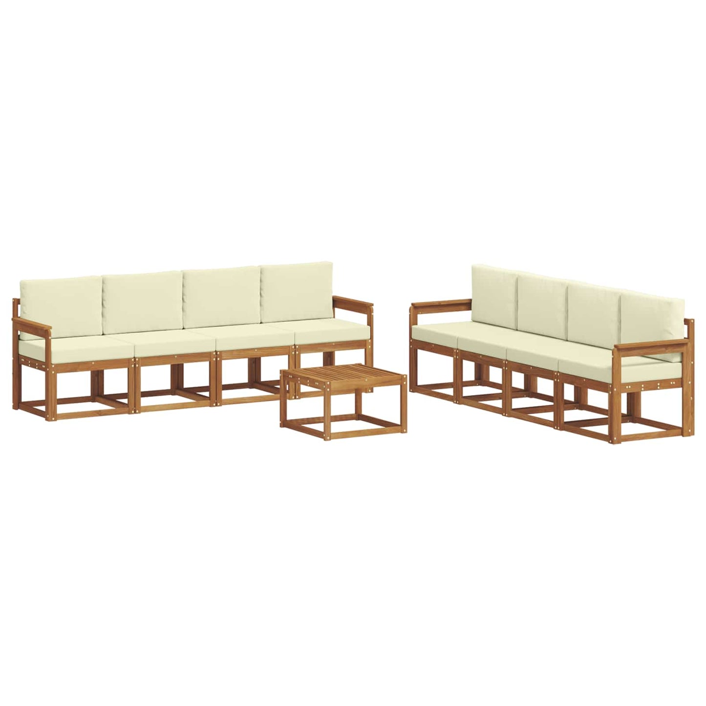 Outdoor-Sofagarnitur 9 stk. Natur und Creme