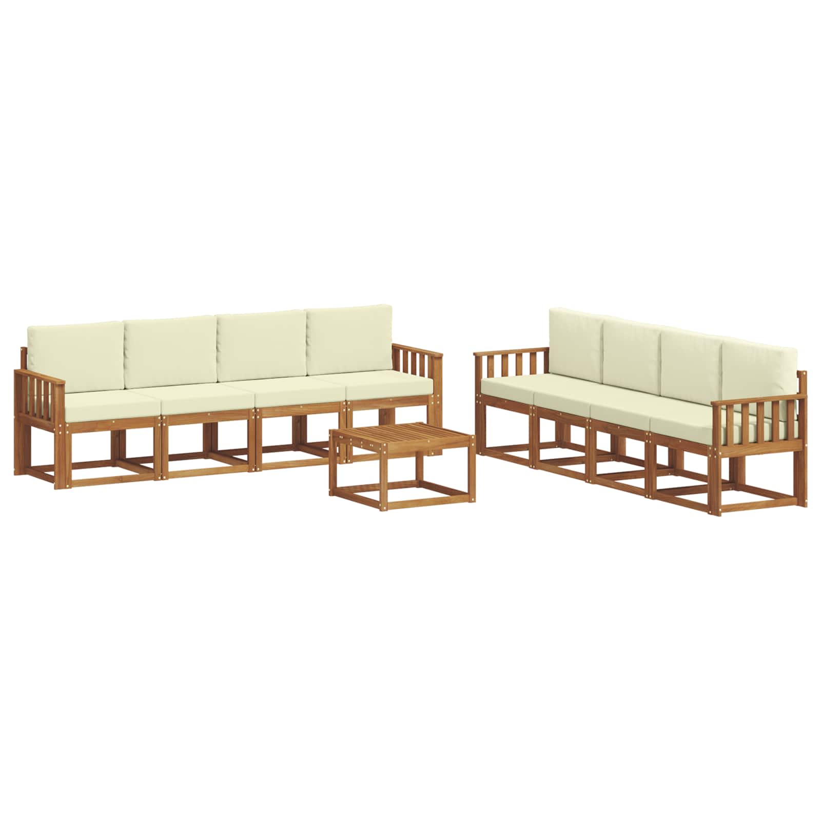 Outdoor-Sofagarnitur 9 stk. Natur und Creme
