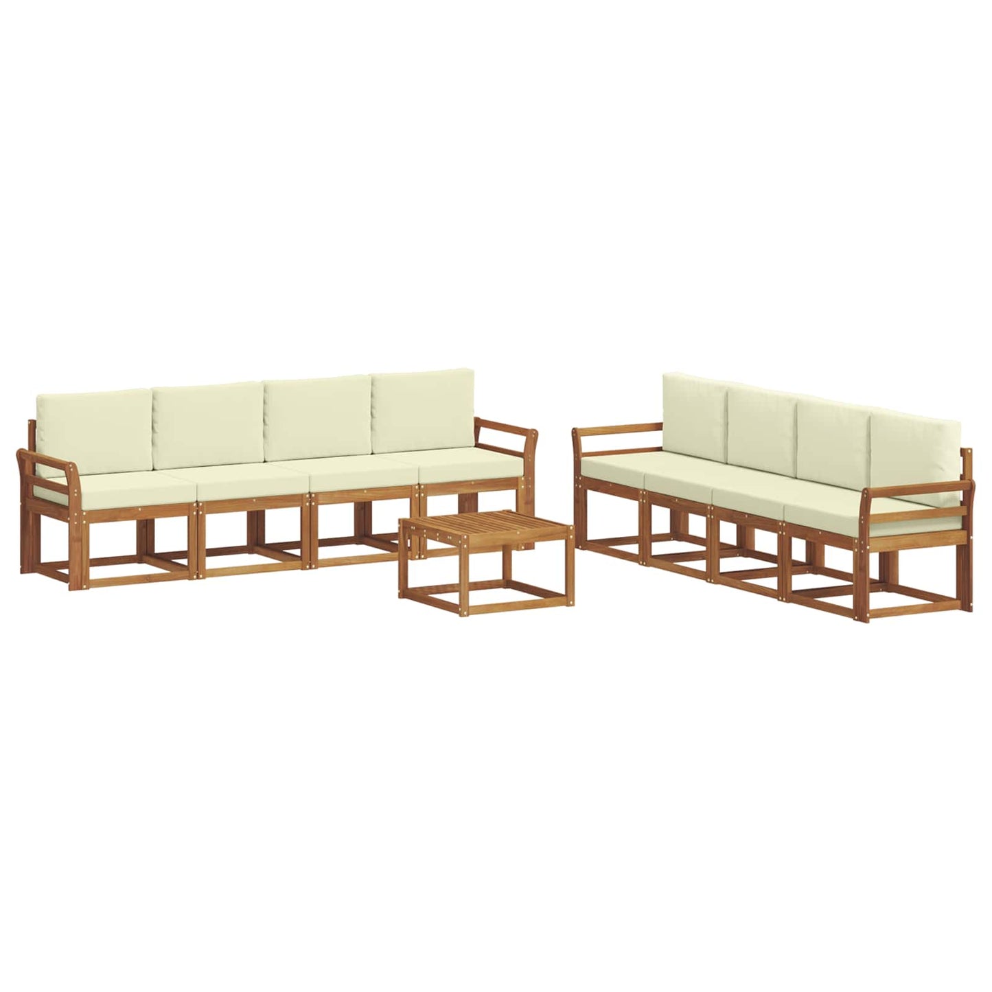 Outdoor-Sofagarnitur 9 stk. Natur und Creme
