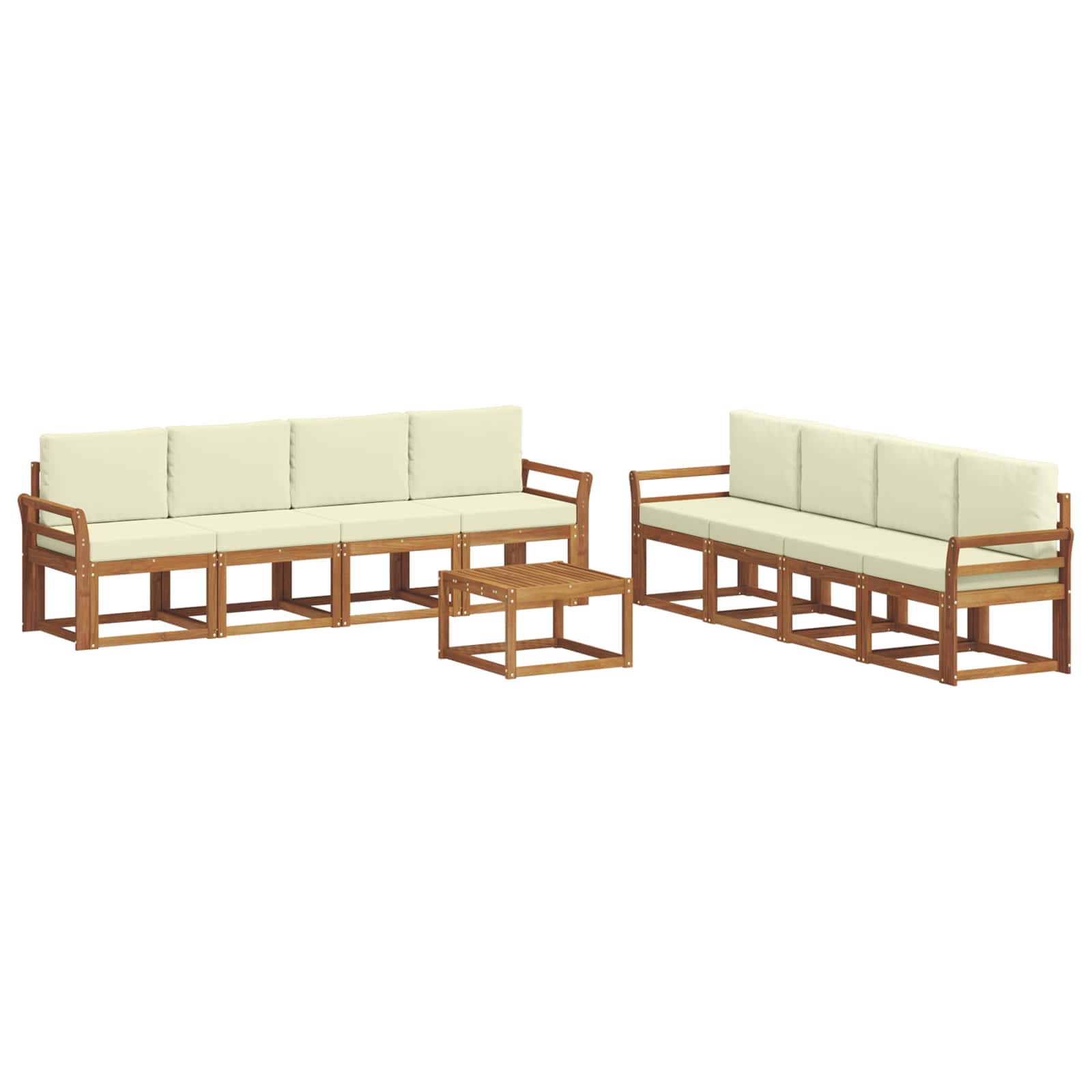 Outdoor-Sofagarnitur 9 stk. Natur und Creme