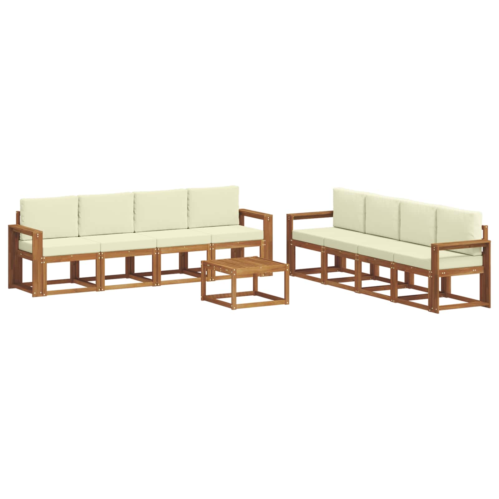 Outdoor-Sofagarnitur 9 stk. Natur und Creme