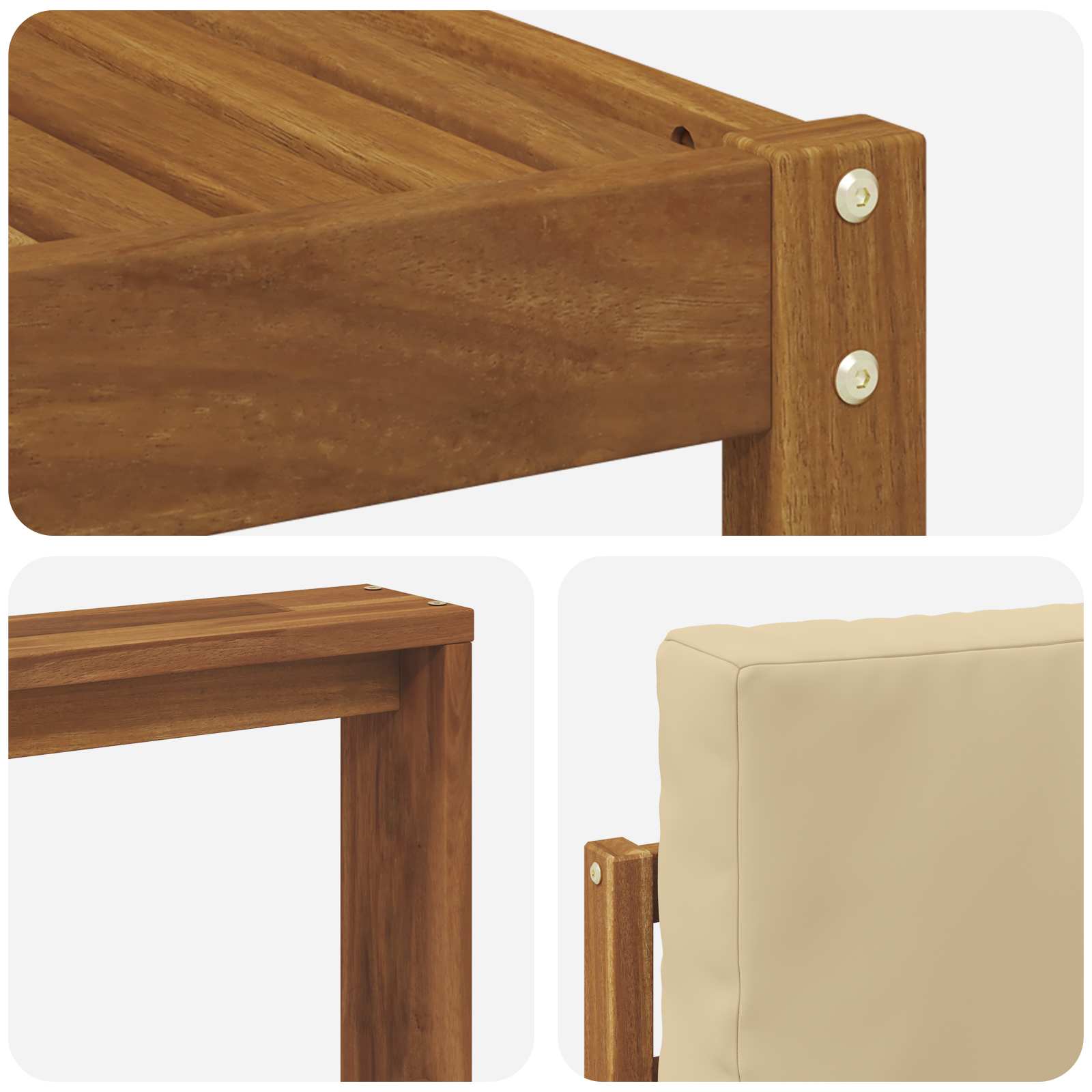 Outdoor-Sofagarnitur 9 stk. Natur und Beige