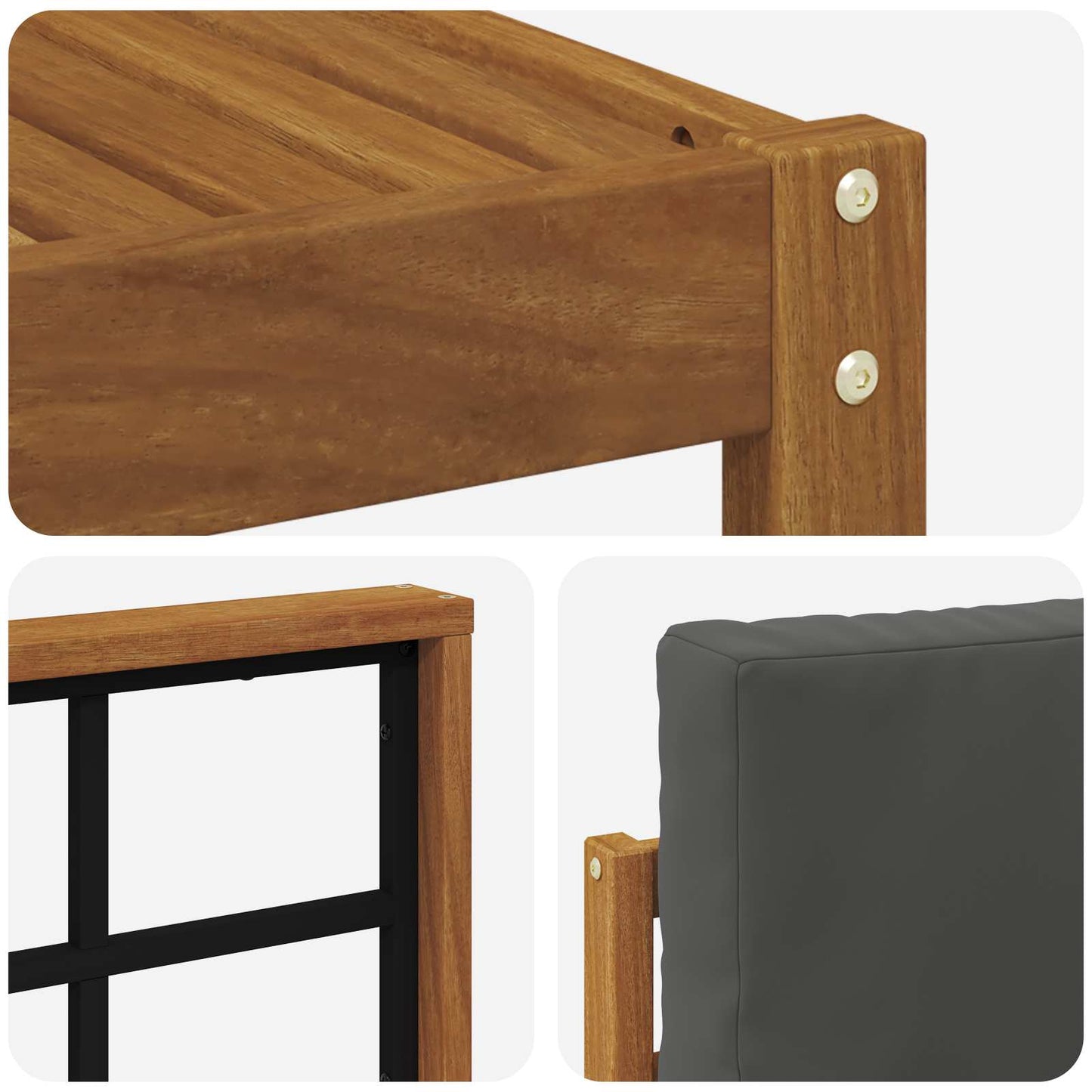 Outdoor-Sofagarnitur 9 stk. Natur und Anthrazit