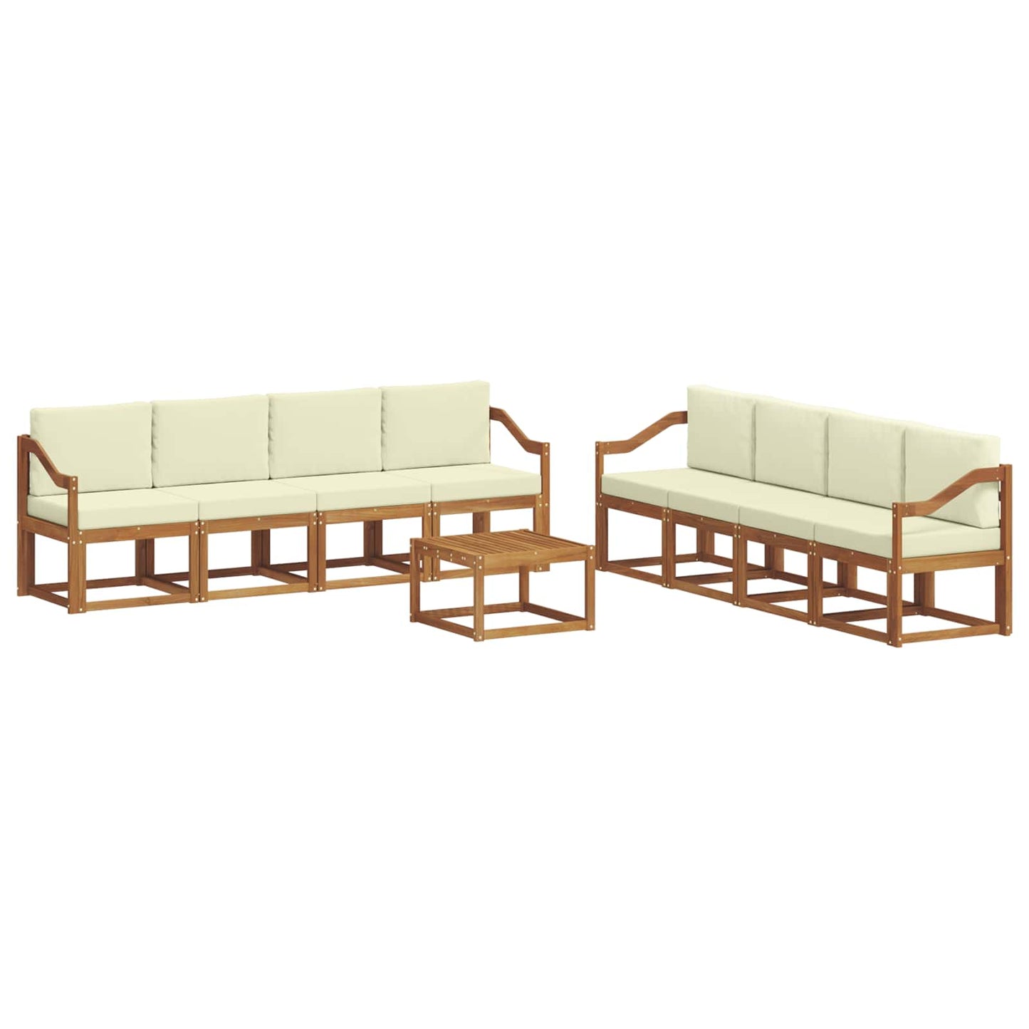 Outdoor-Sofagarnitur 9 stk. Natur und Creme