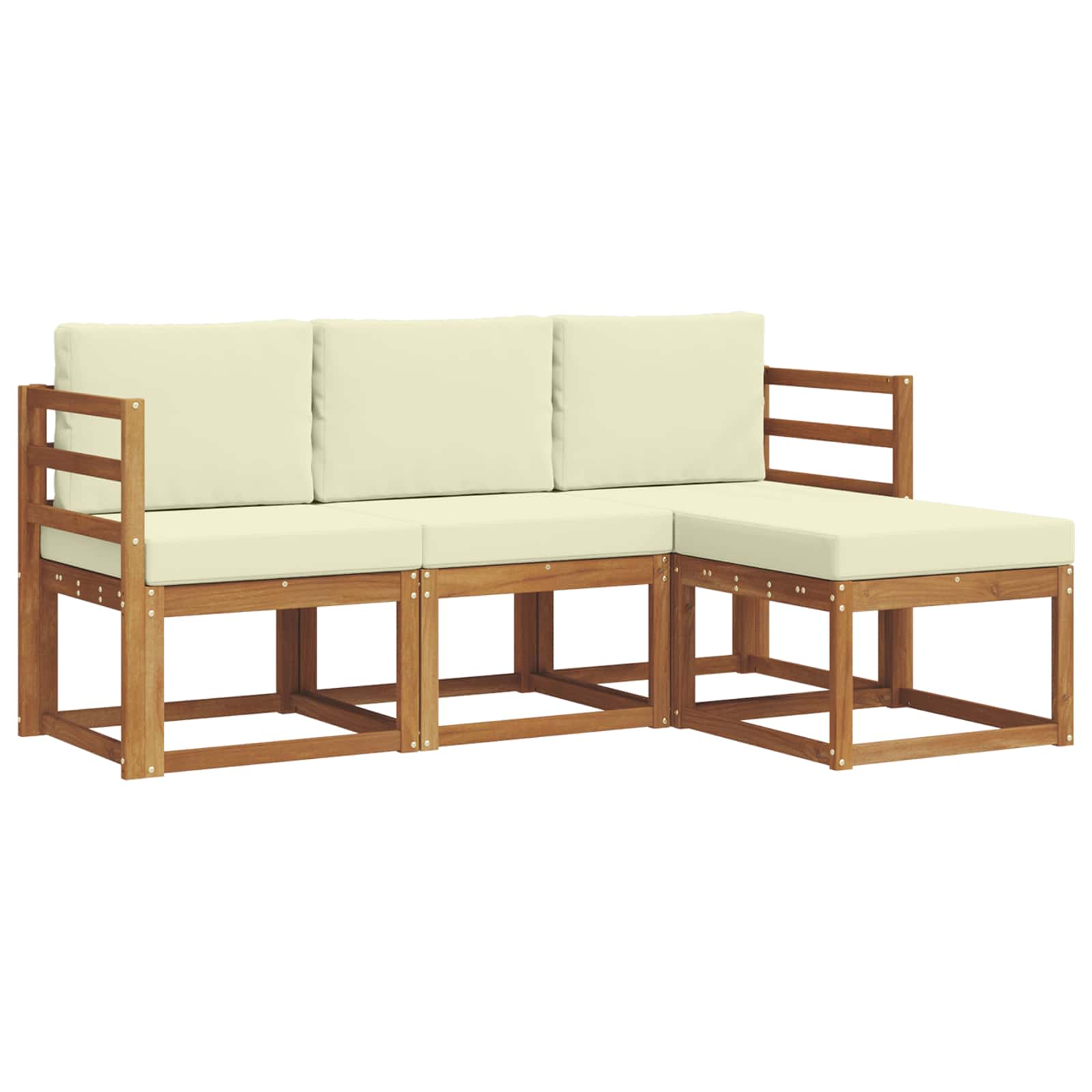 Outdoor-Sofagarnitur 4 stk. Natur und Creme