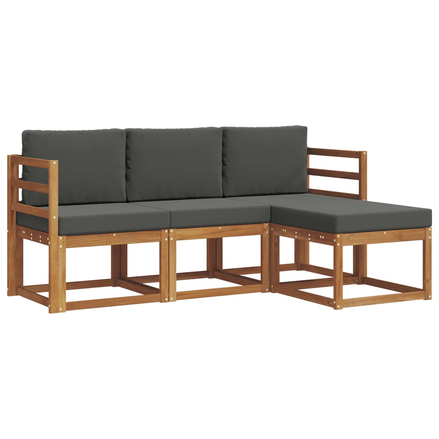 Outdoor-Sofagarnitur 4 stk. Natur und Anthrazit
