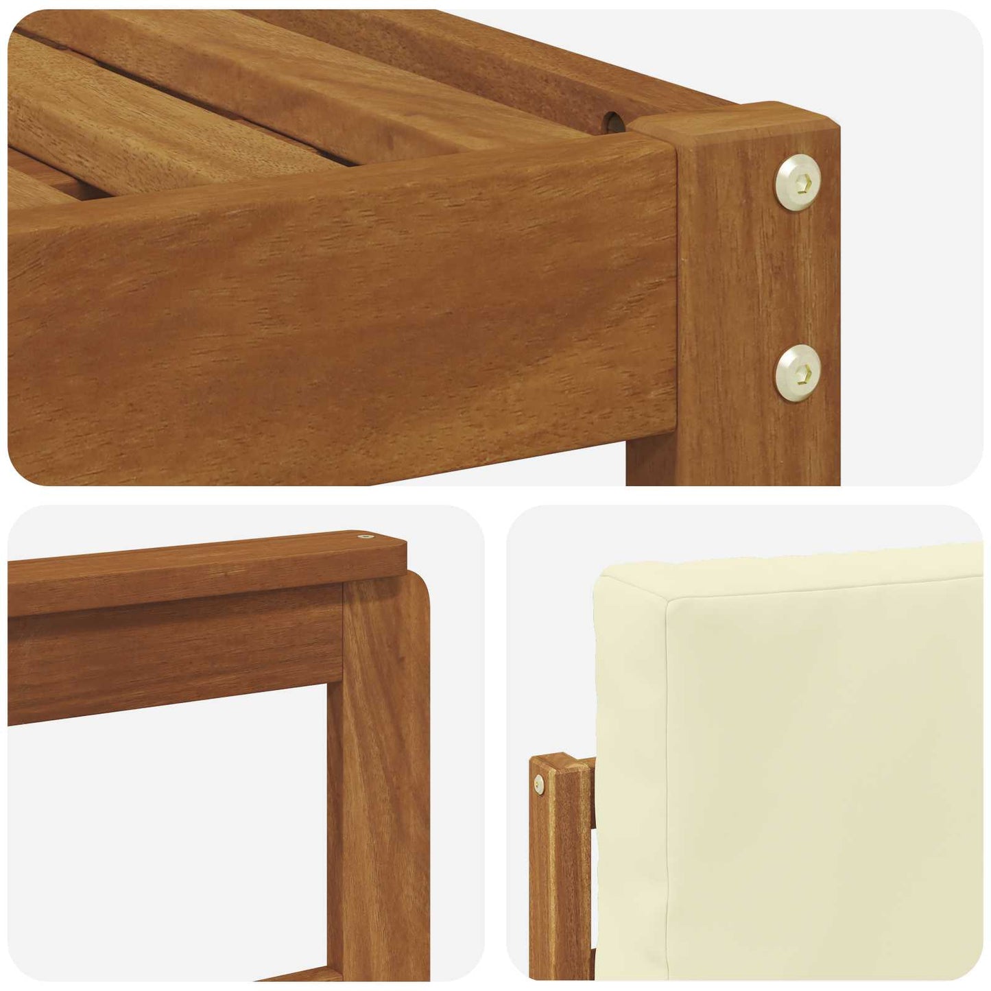 Outdoor-Sofagarnitur 4 stk. Natur und Creme