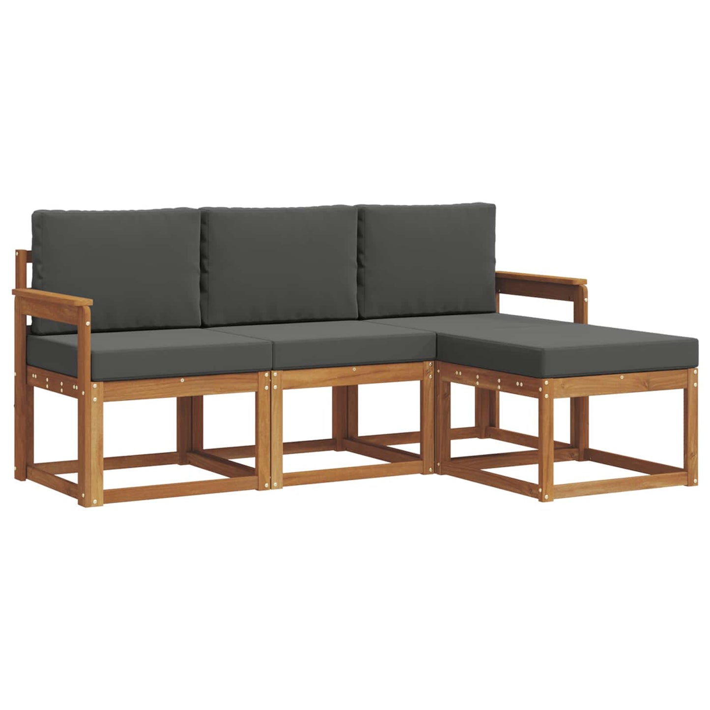 Outdoor-Sofagarnitur 4 stk. Natur und Anthrazit