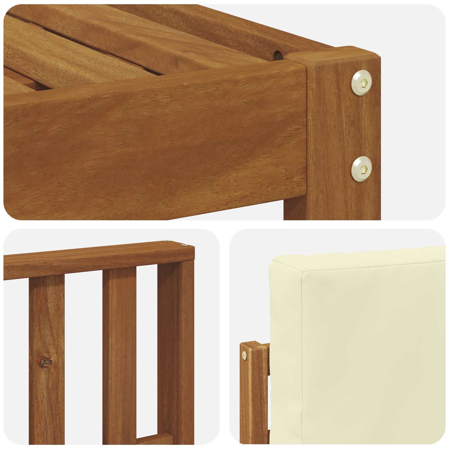 Outdoor-Sofagarnitur 4 stk. Natur und Creme
