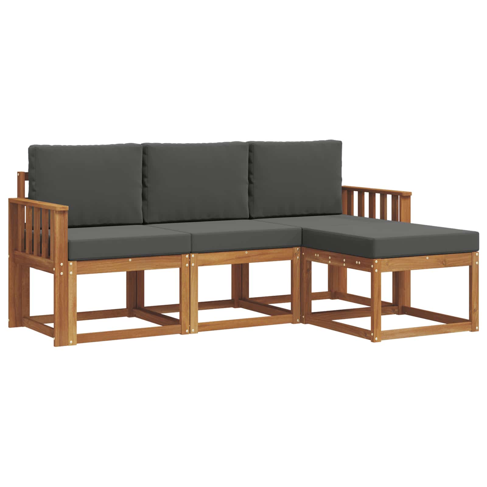 Outdoor-Sofagarnitur 4 stk. Natur und Anthrazit