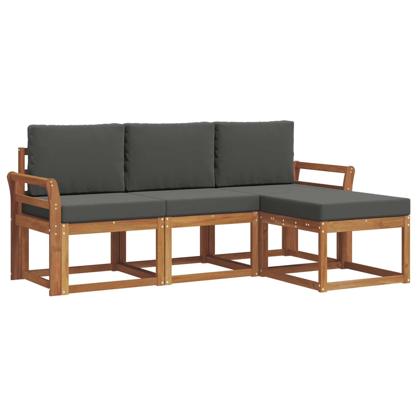 Outdoor-Sofagarnitur 4 stk. Natur und Anthrazit