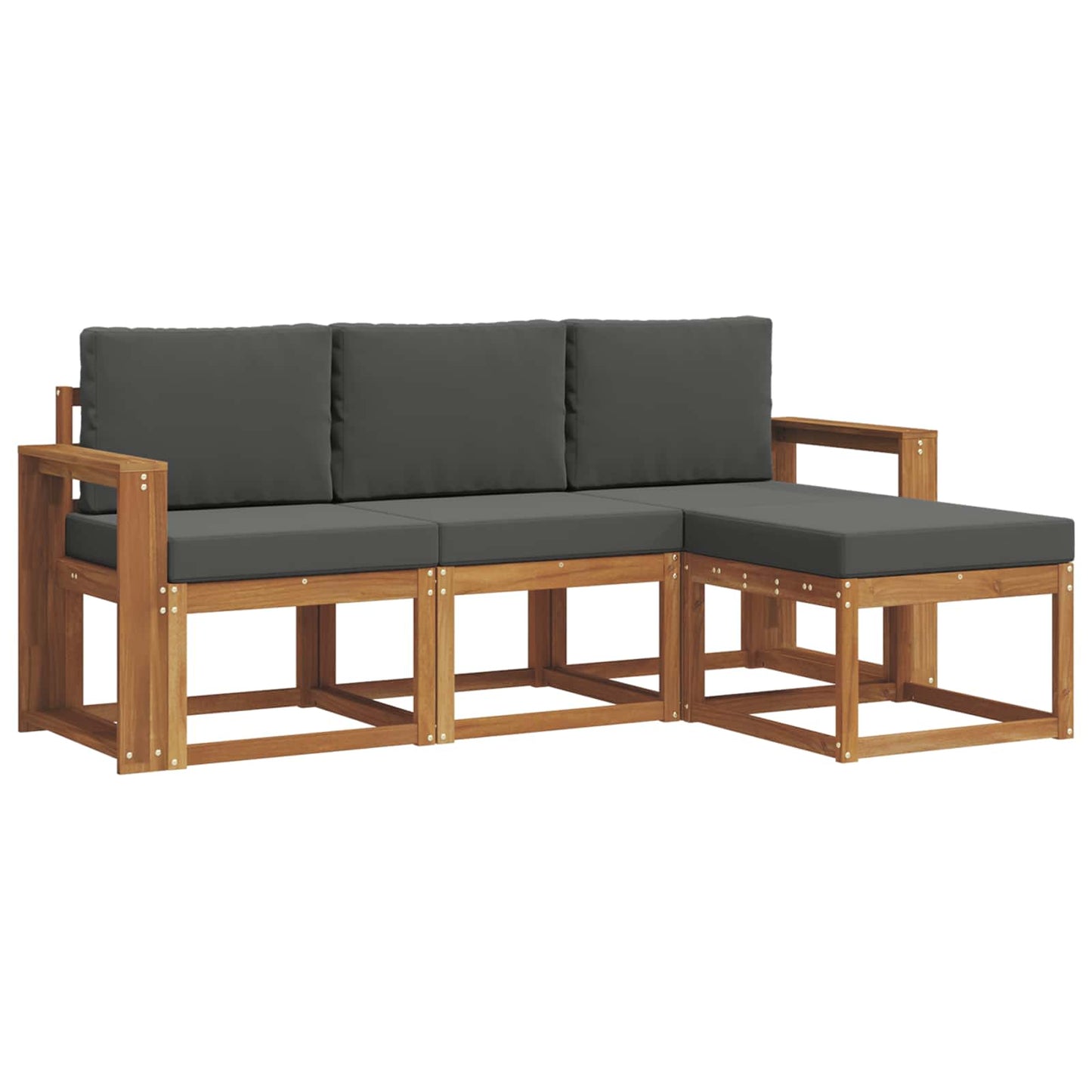 Outdoor-Sofagarnitur 4 stk. Natur und Anthrazit