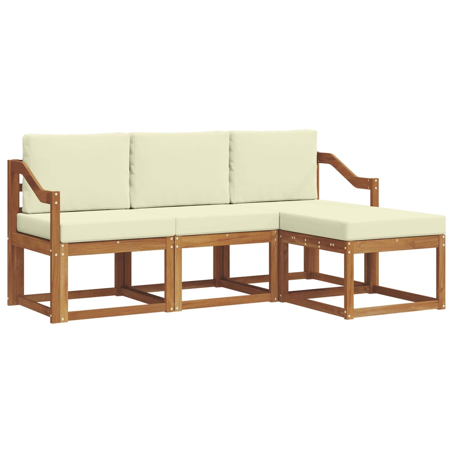 Outdoor-Sofagarnitur 4 stk. Natur und Creme