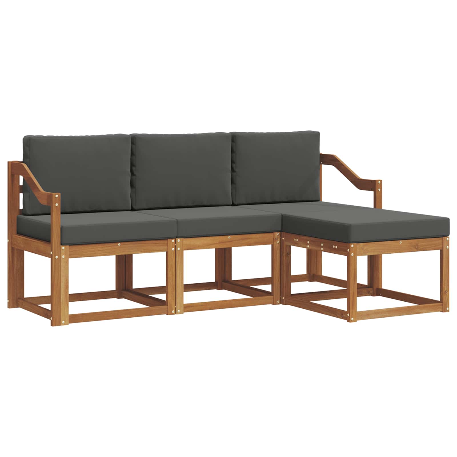 Outdoor-Sofagarnitur 4 stk. Natur und Anthrazit