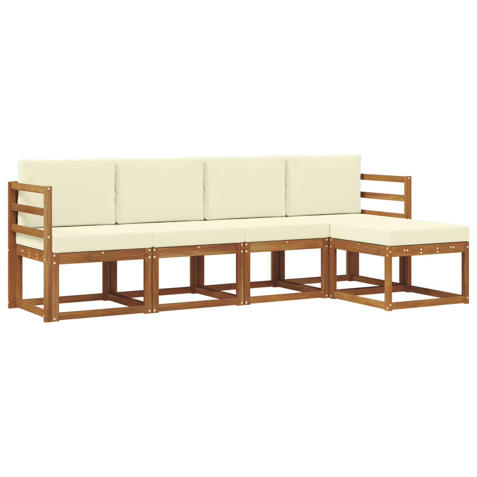 Outdoor-Sofagarnitur 5 stk. Natur und Creme
