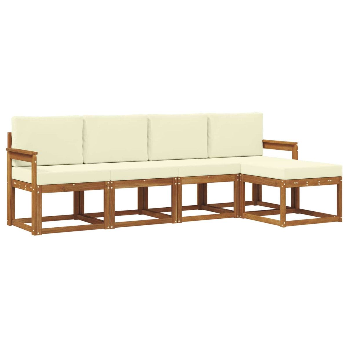 Outdoor-Sofagarnitur 5 stk. Natur und Creme