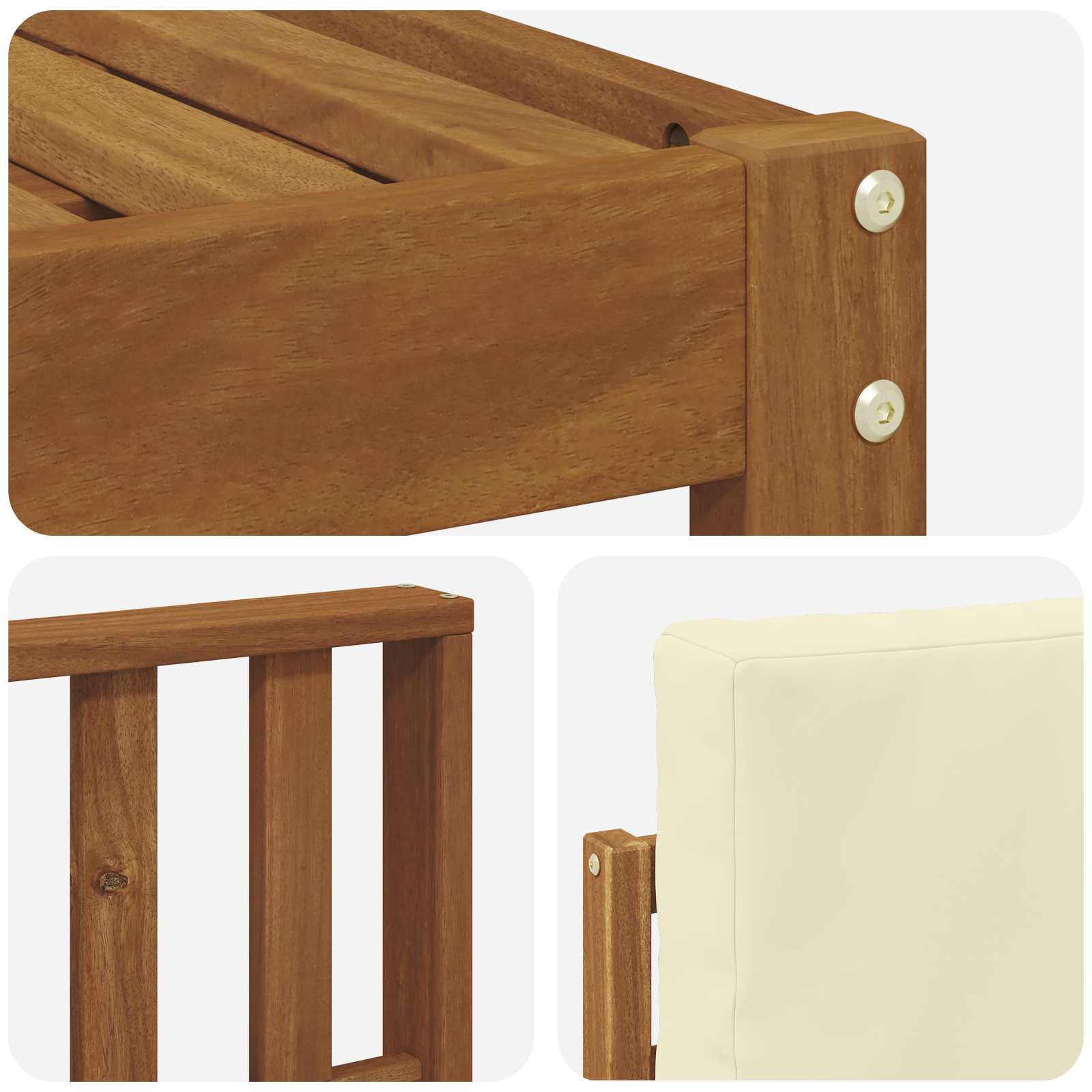 Outdoor-Sofagarnitur 5 stk. Natur und Creme