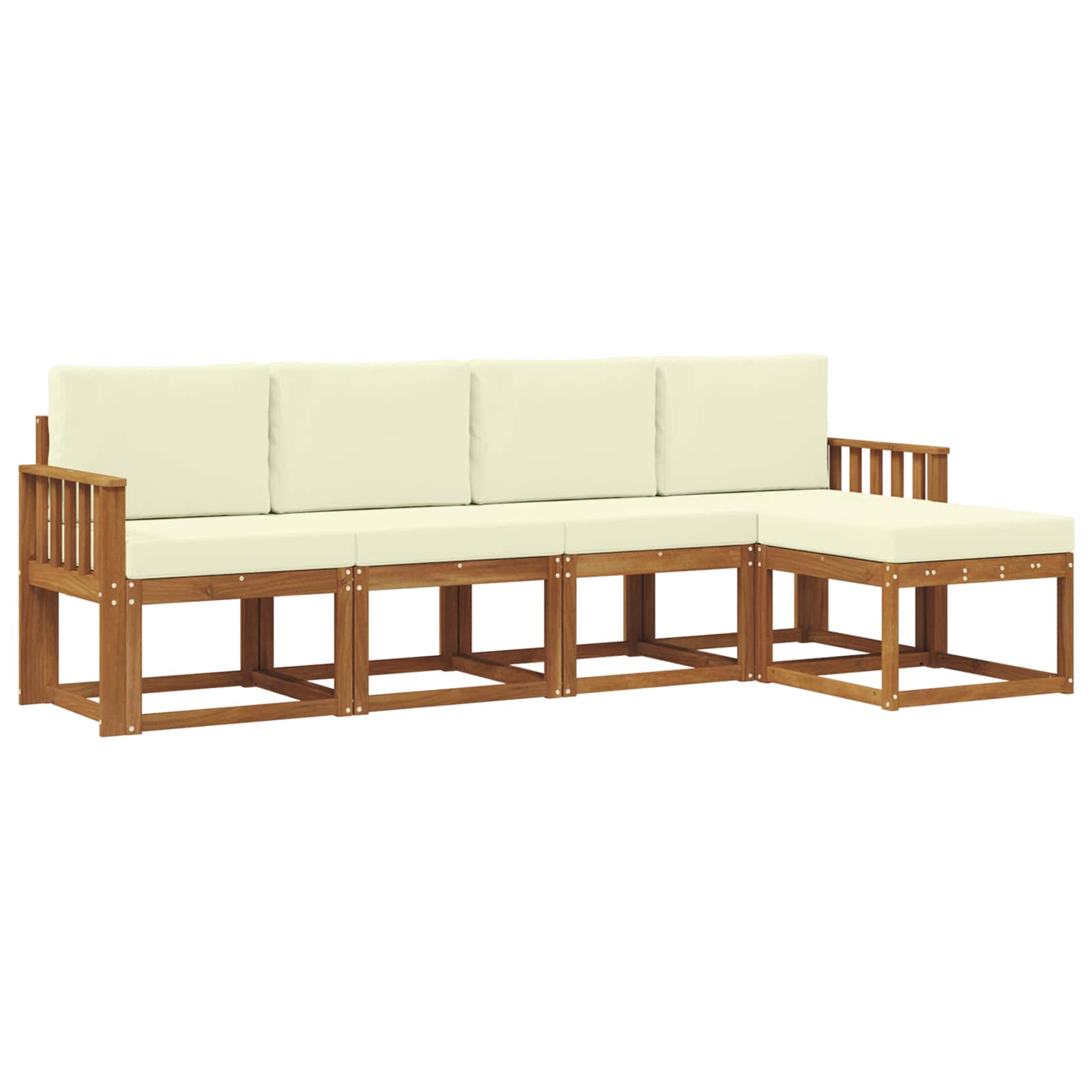 Outdoor-Sofagarnitur 5 stk. Natur und Creme