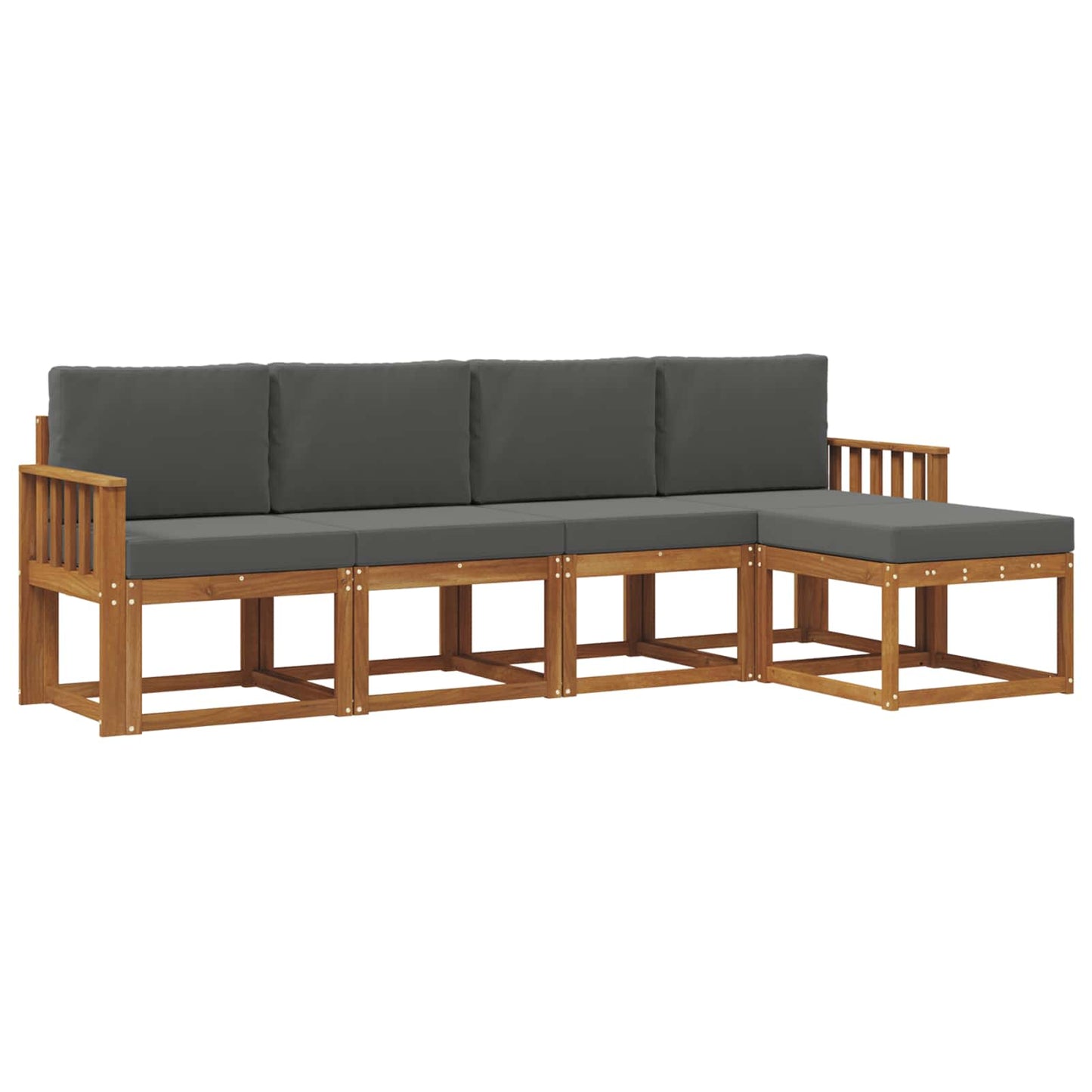 Outdoor-Sofagarnitur 5 stk. Natur und Anthrazit