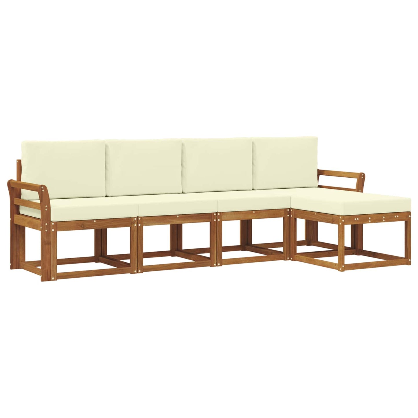 Outdoor-Sofagarnitur 5 stk. Natur und Creme