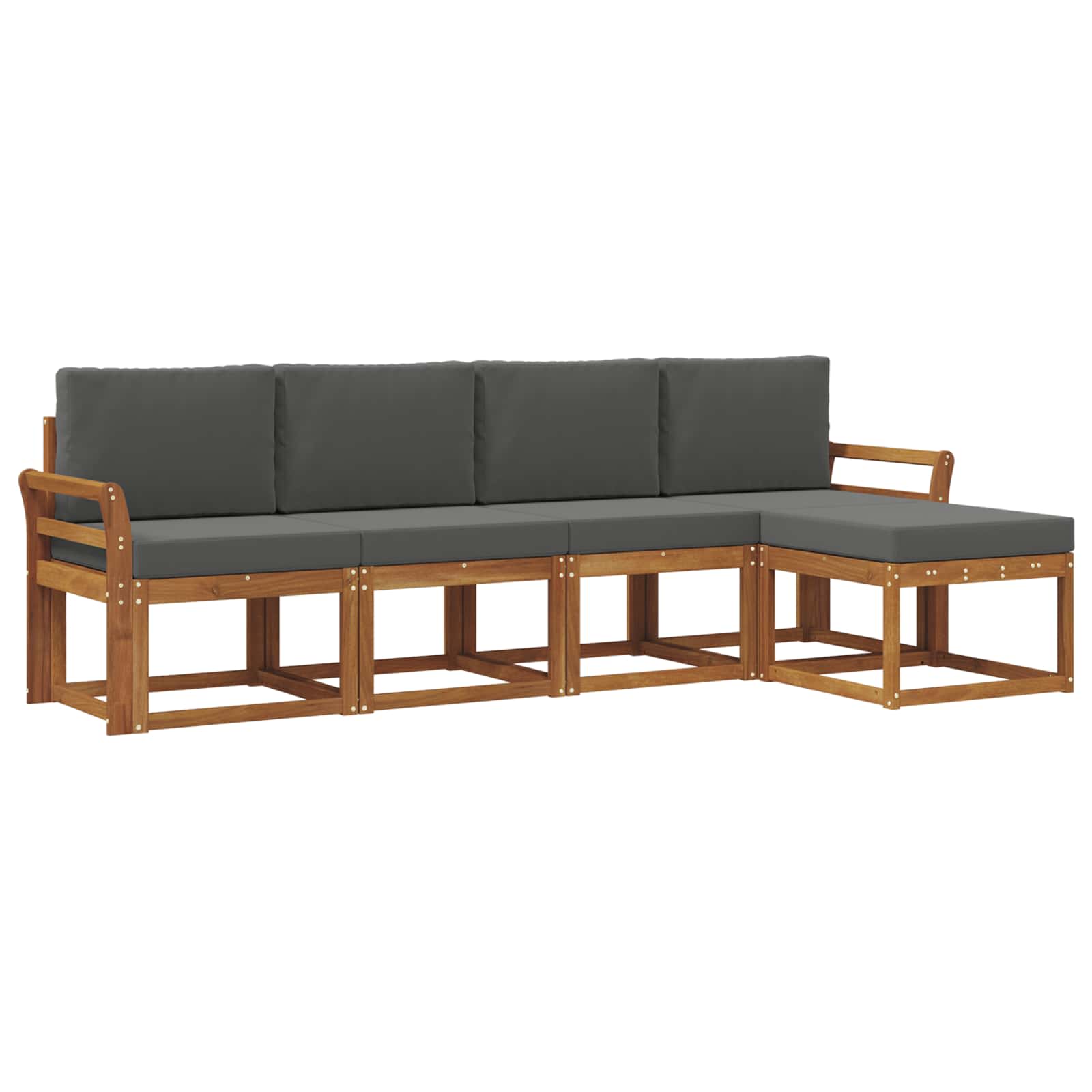 Outdoor-Sofagarnitur 5 stk. Natur und Anthrazit