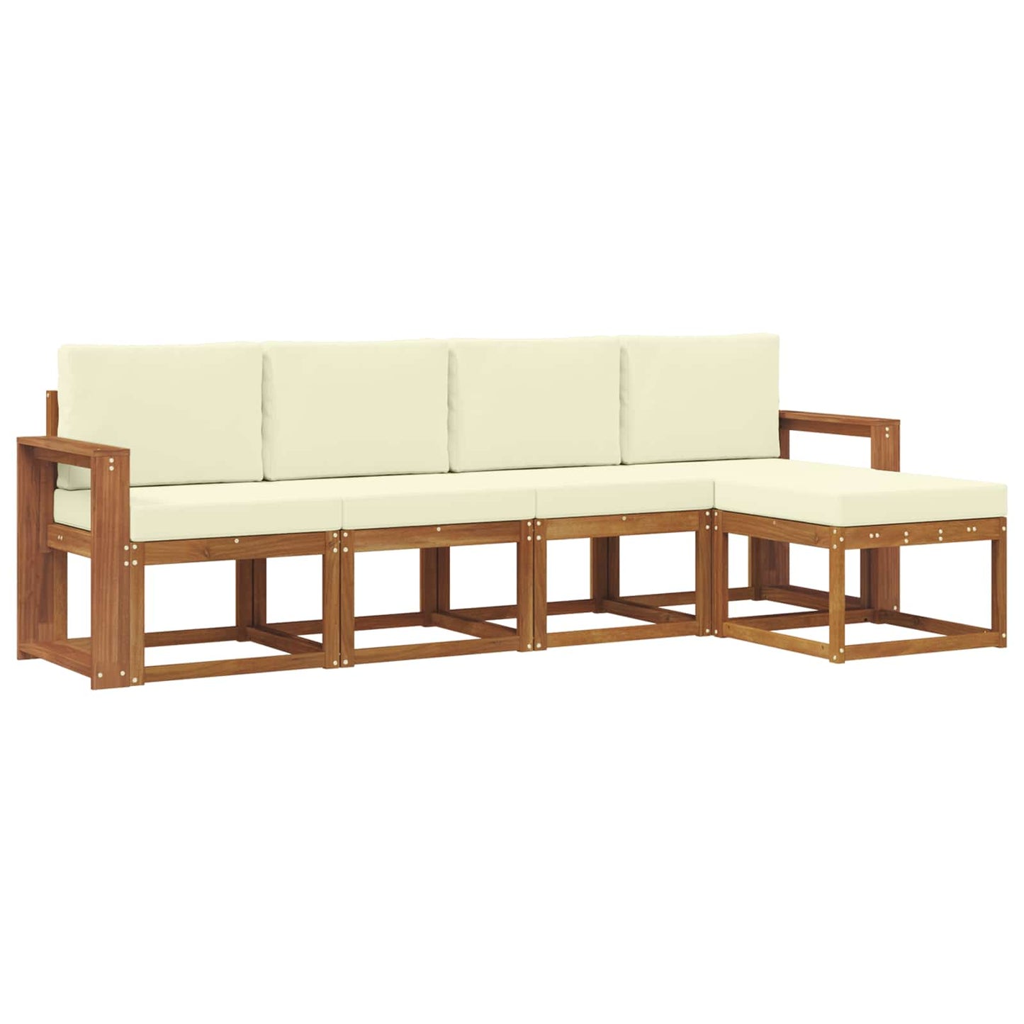 Outdoor-Sofagarnitur 5 stk. Natur und Creme
