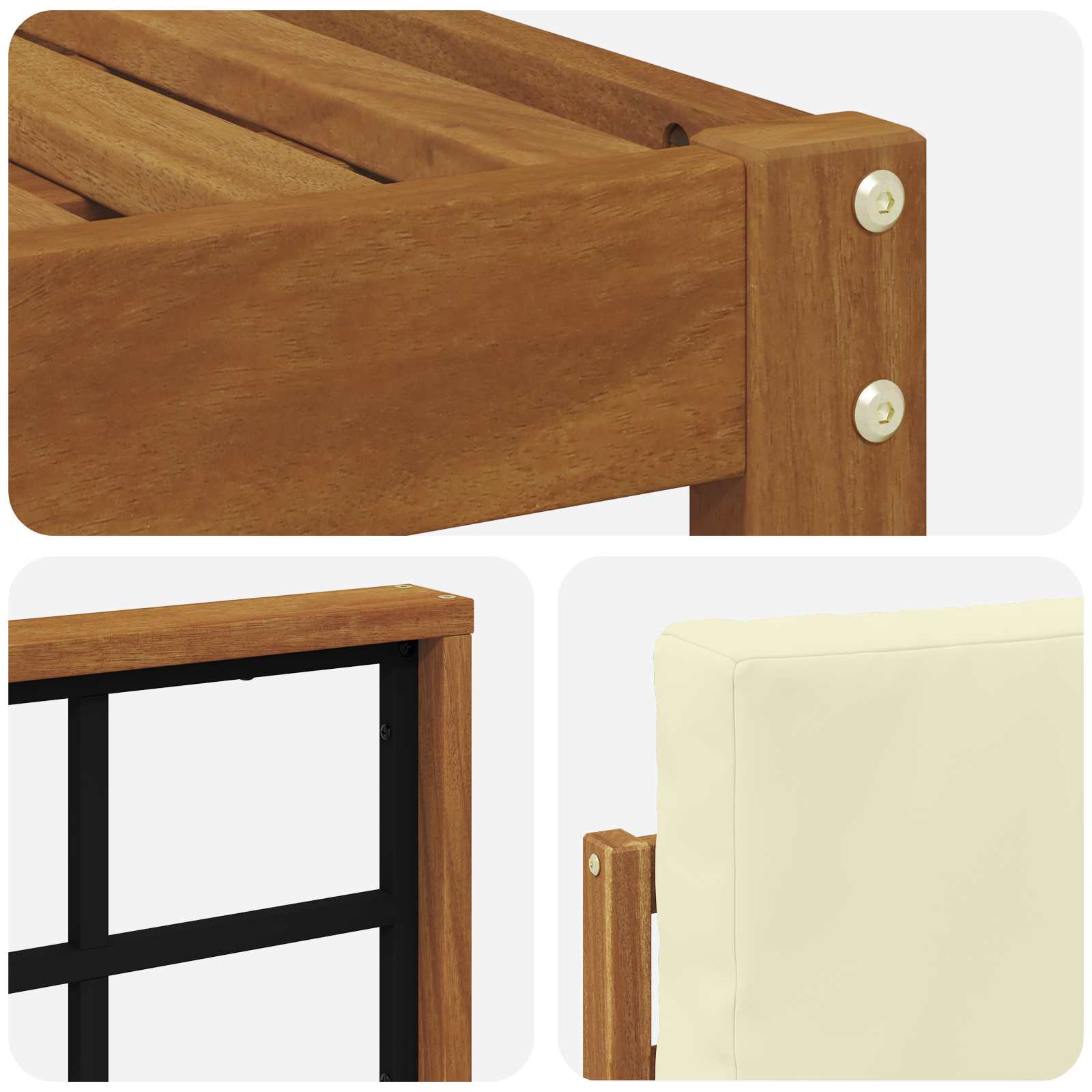 Outdoor-Sofagarnitur 5 stk. Natur und Creme
