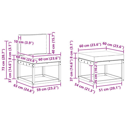 Outdoor-Sofagarnitur 5 stk. Natur und Creme