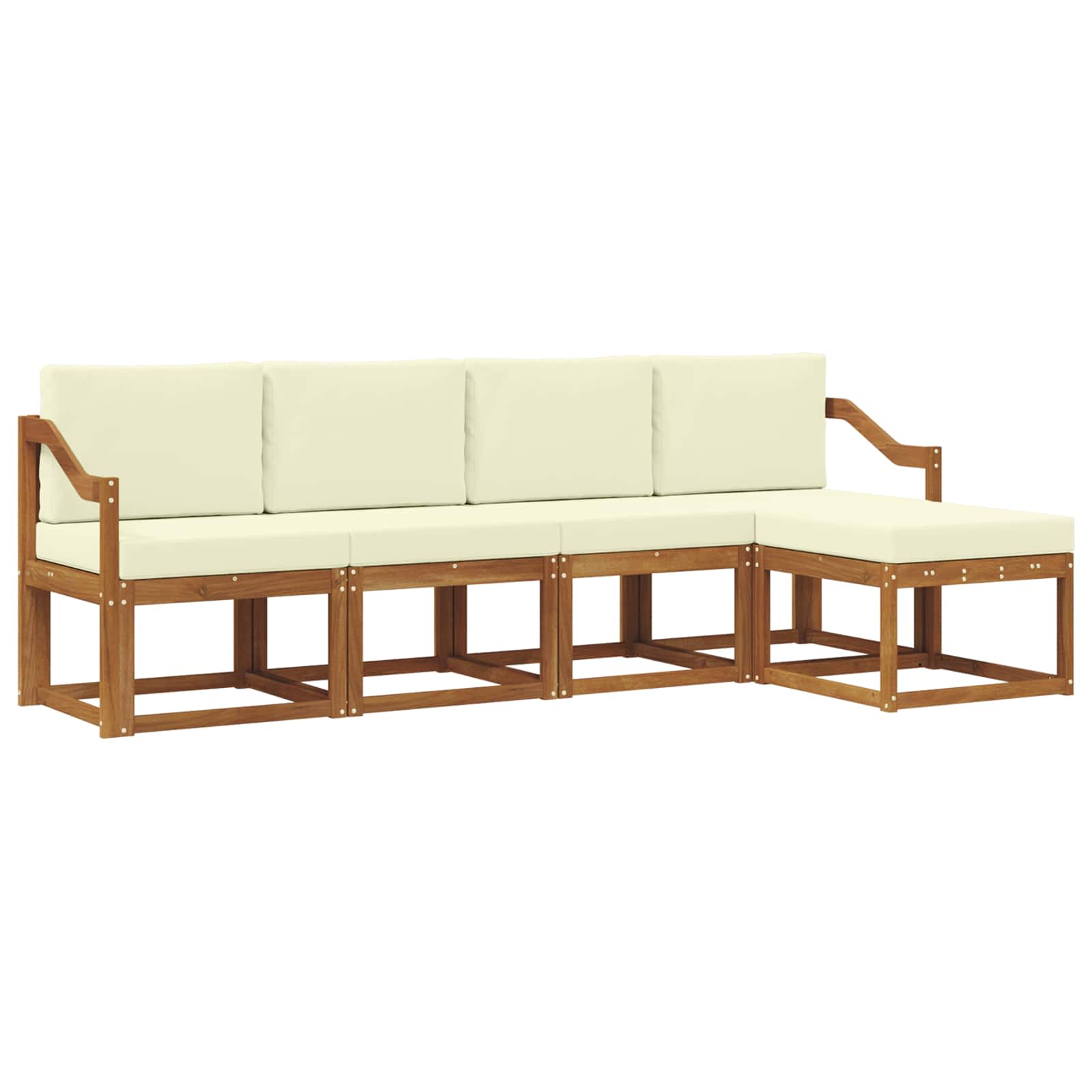 Outdoor-Sofagarnitur 5 stk. Natur und Creme