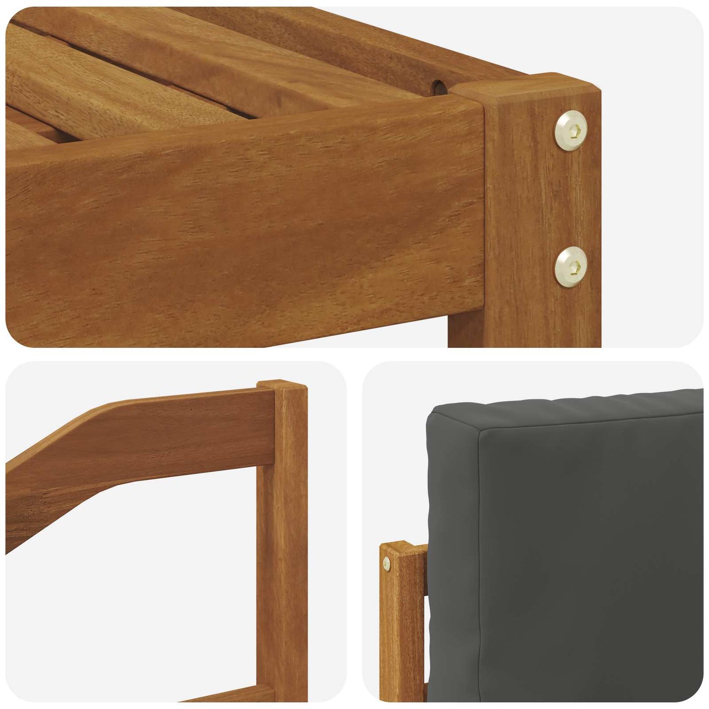 Outdoor-Sofagarnitur 5 stk. Natur und Anthrazit