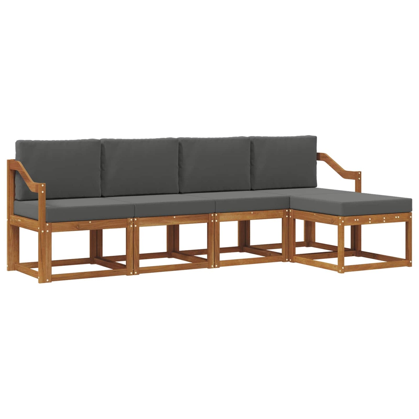 Outdoor-Sofagarnitur 5 stk. Natur und Anthrazit