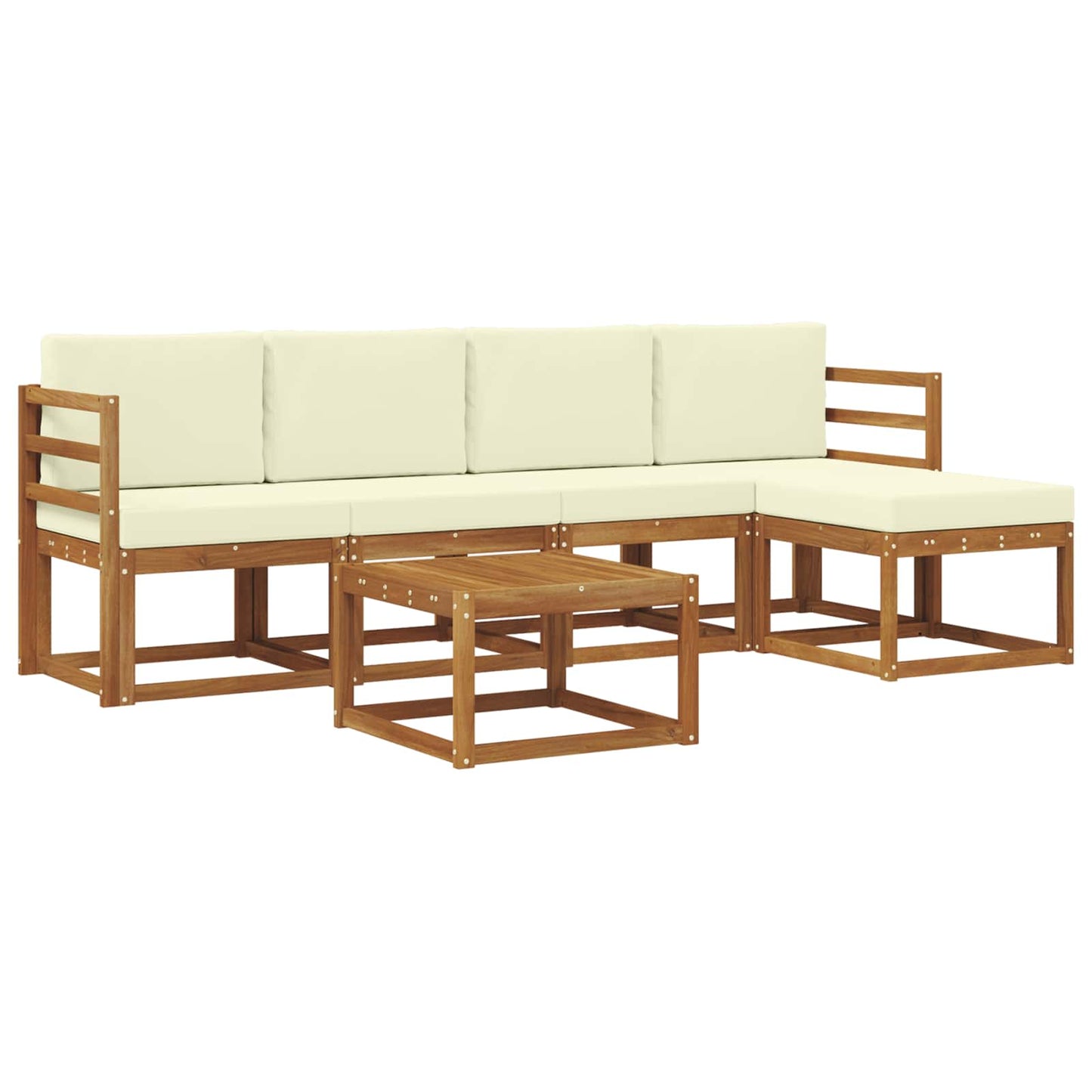 Outdoor-Sofagarnitur 6 stk. Natur und Creme