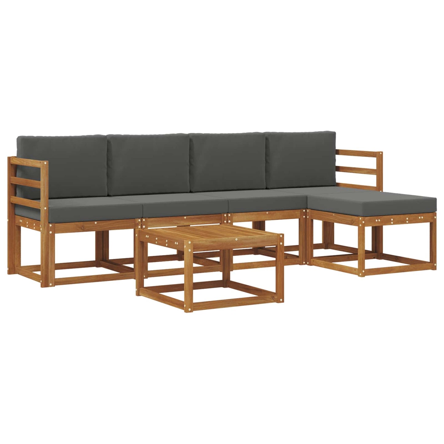 Outdoor-Sofagarnitur 6 stk. Natur und Anthrazit