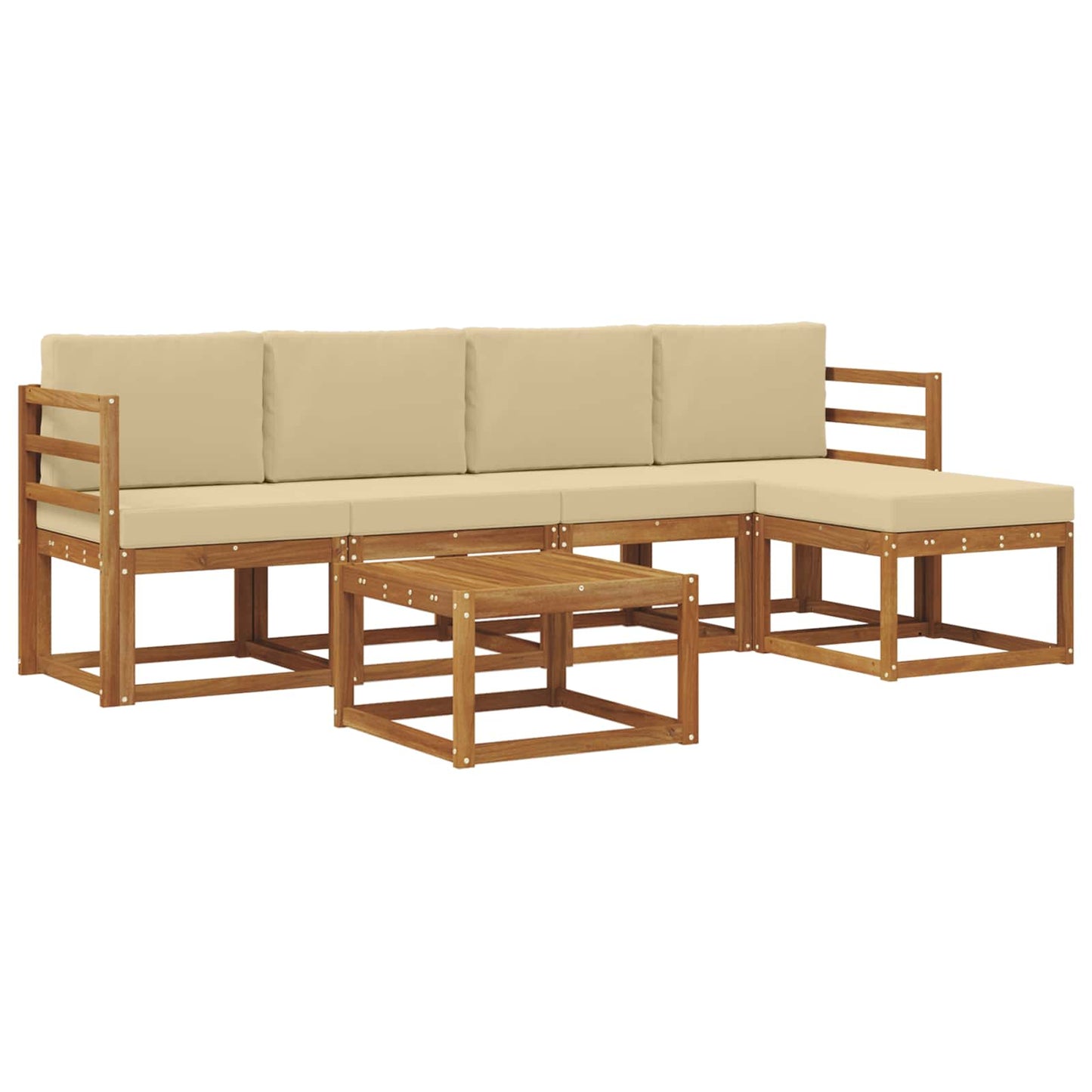 Outdoor-Sofagarnitur mit Kissen 6 pcs Natur und Beige
