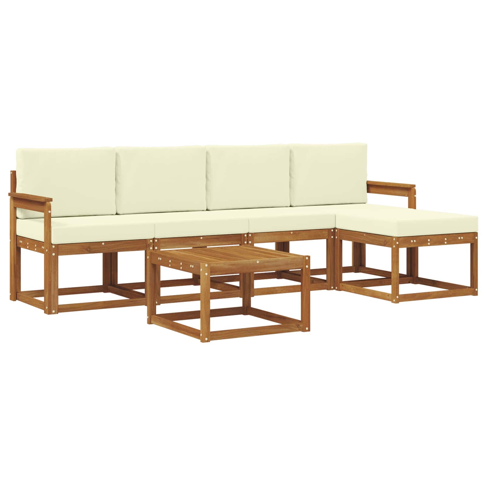 Outdoor-Sofagarnitur 6 stk. Natur und Creme